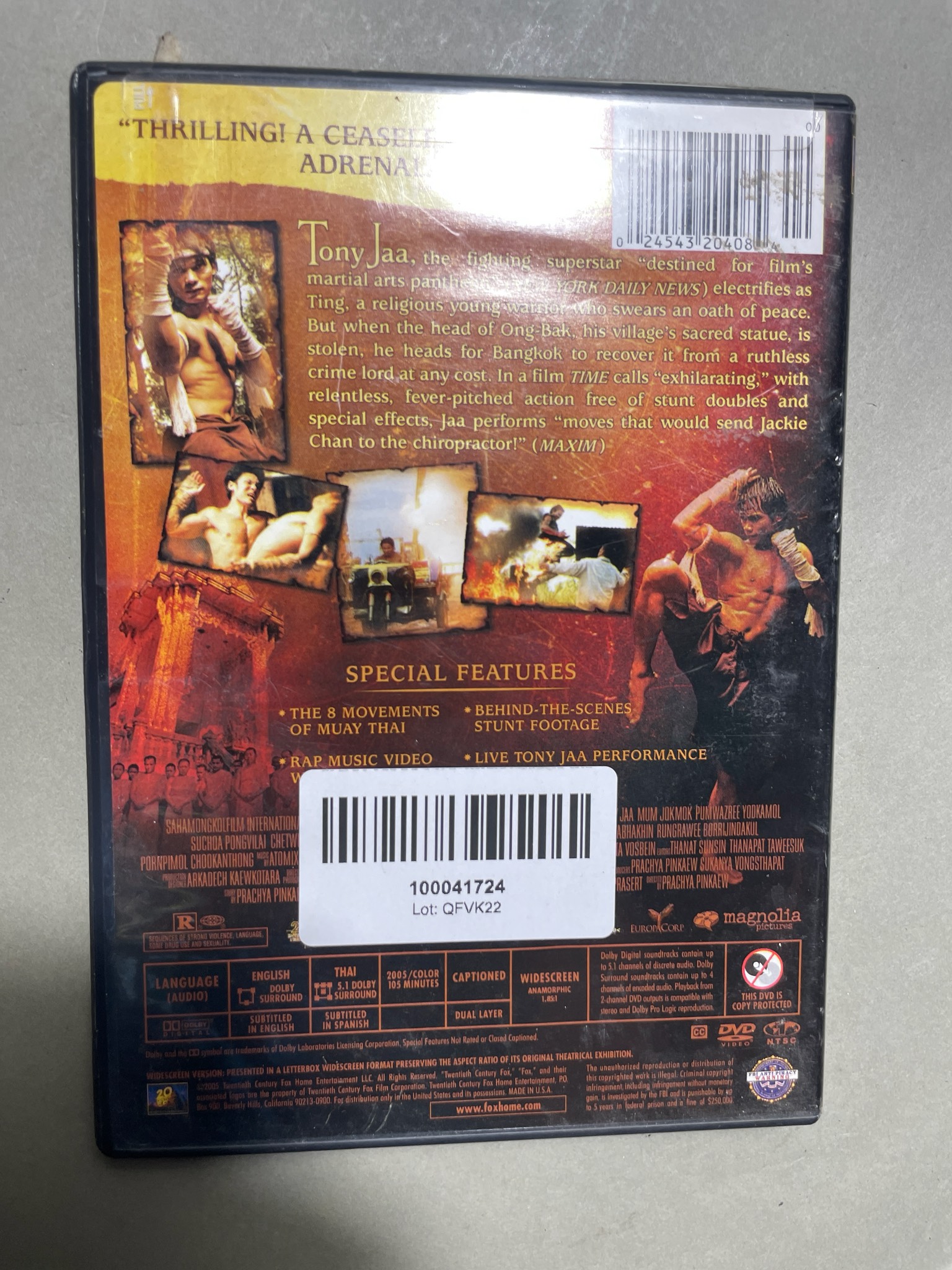 Magnolia Ong-Bak: The Thai Warrior DVD