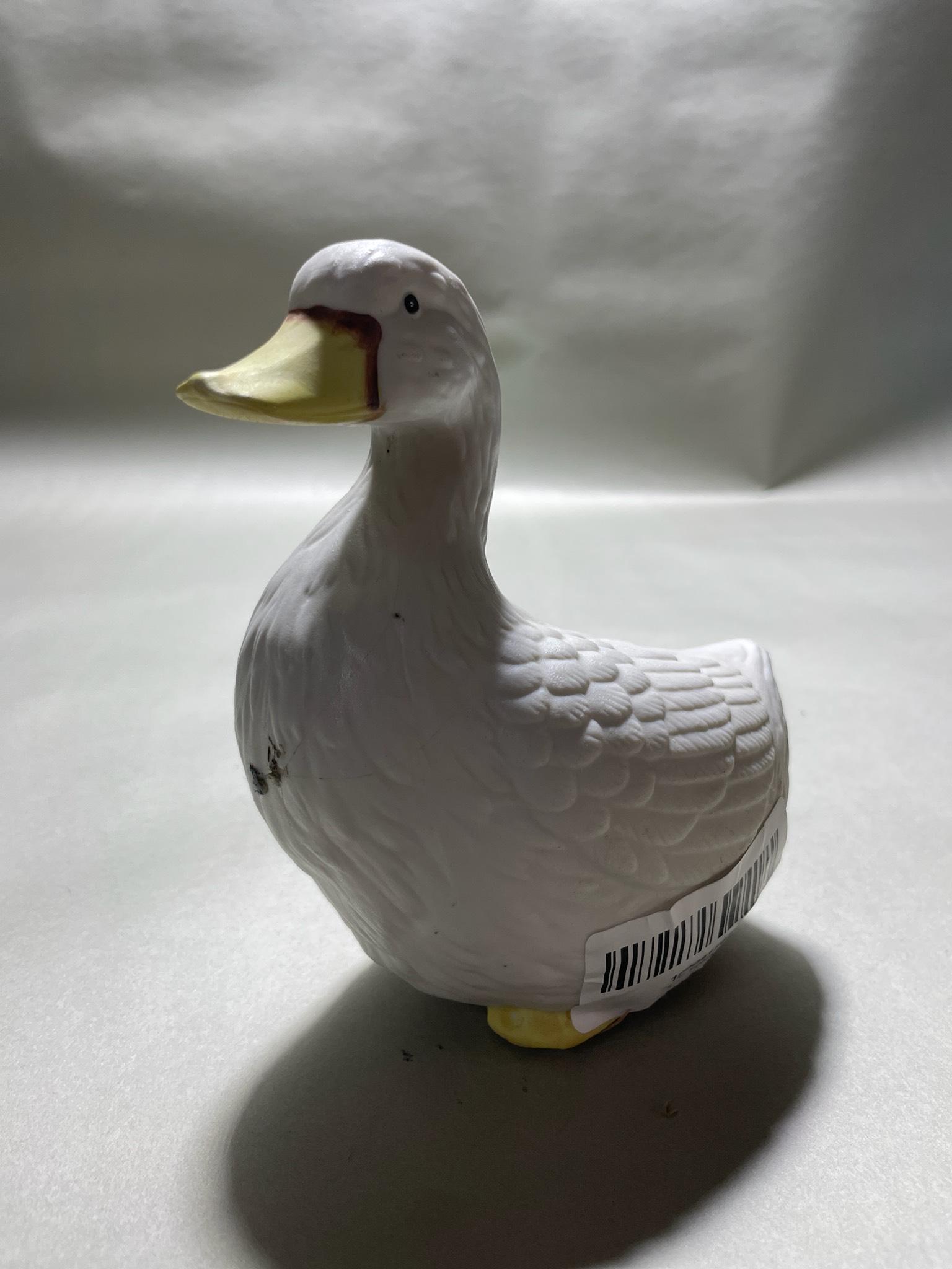White Yellow Duck Figurine