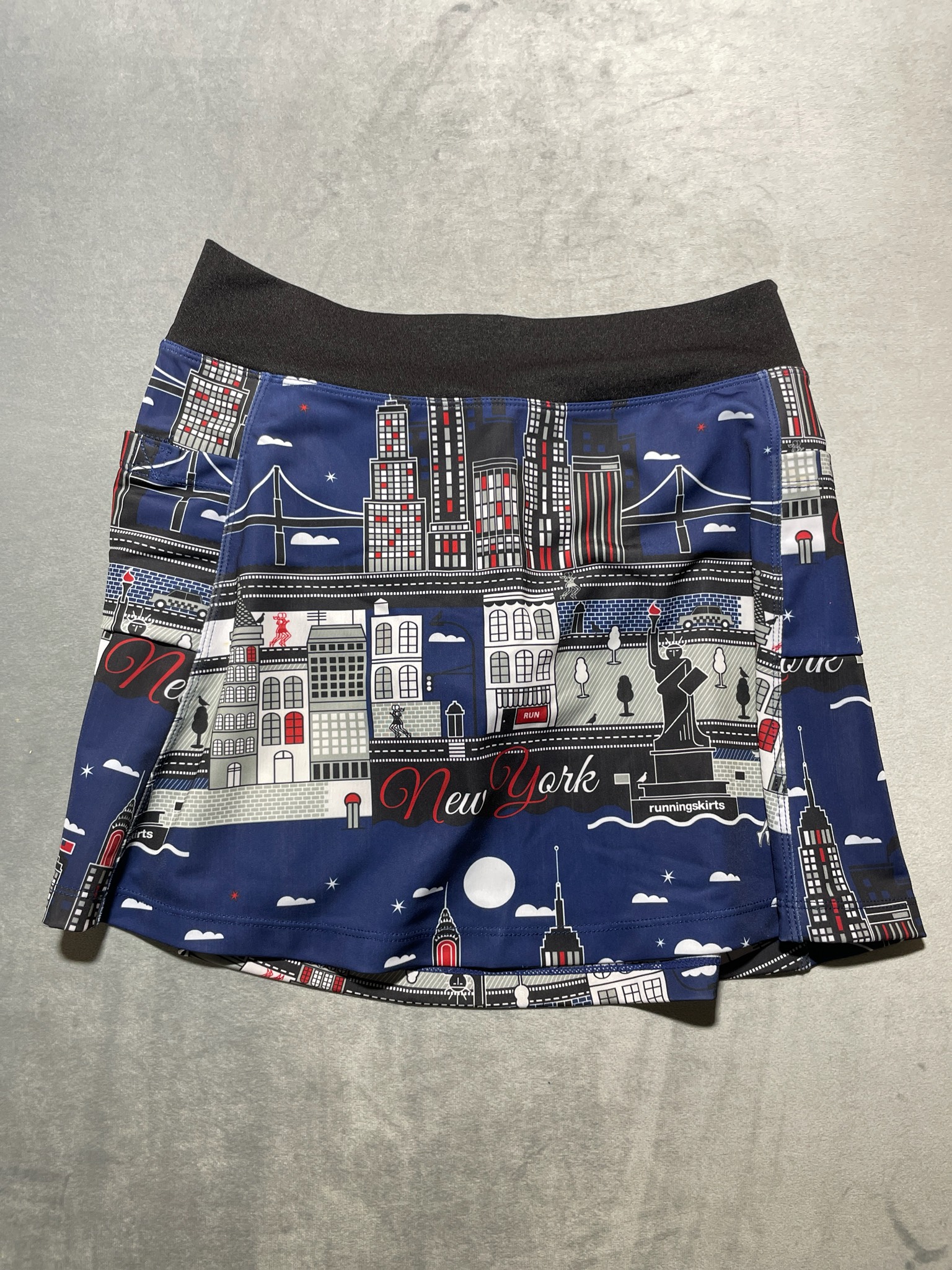 runningskirts Navy Blue New York Skyline Polyester-Spandex Running Skirt