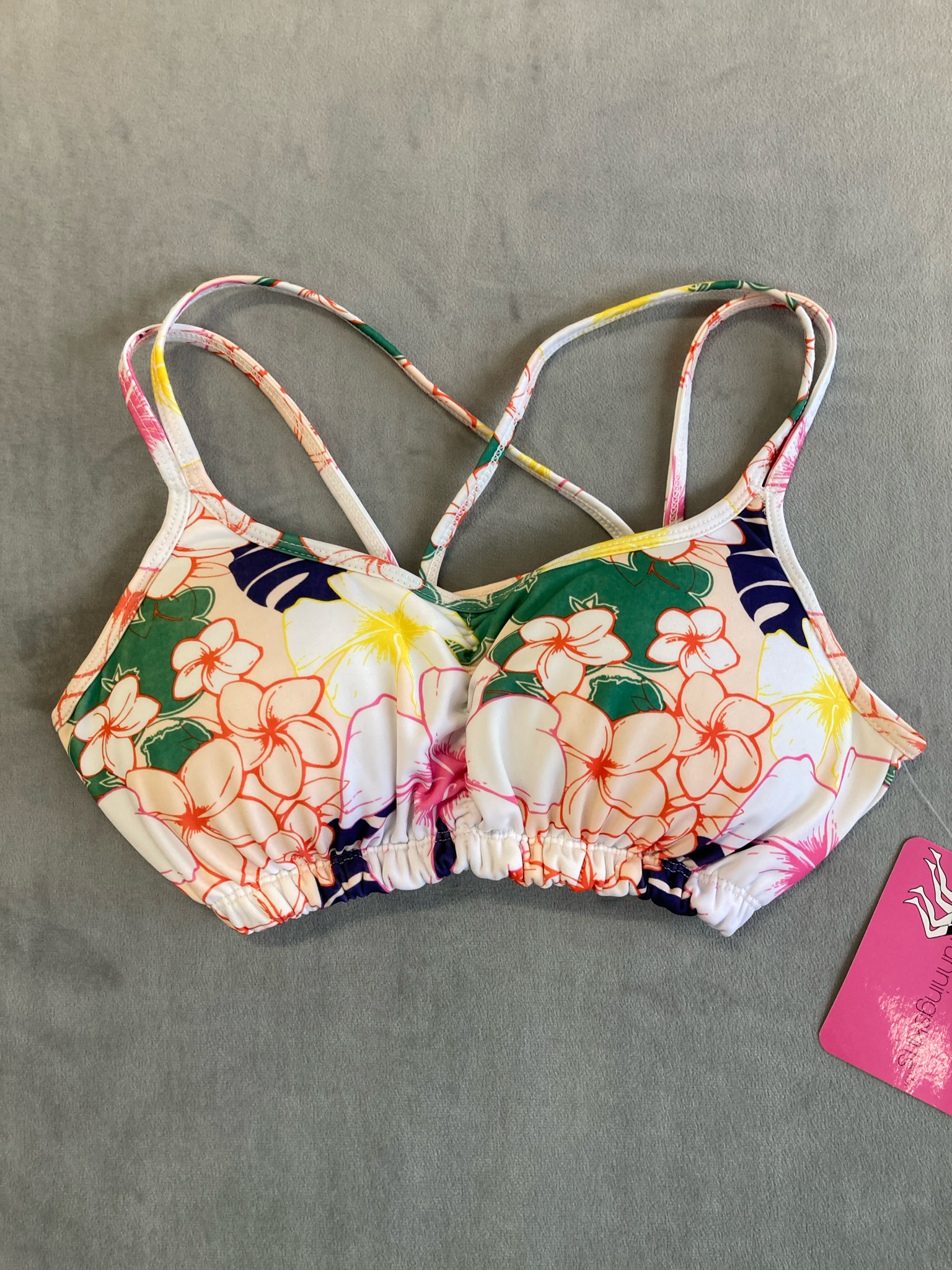 Multicolored Floral Bikini Top Size M
