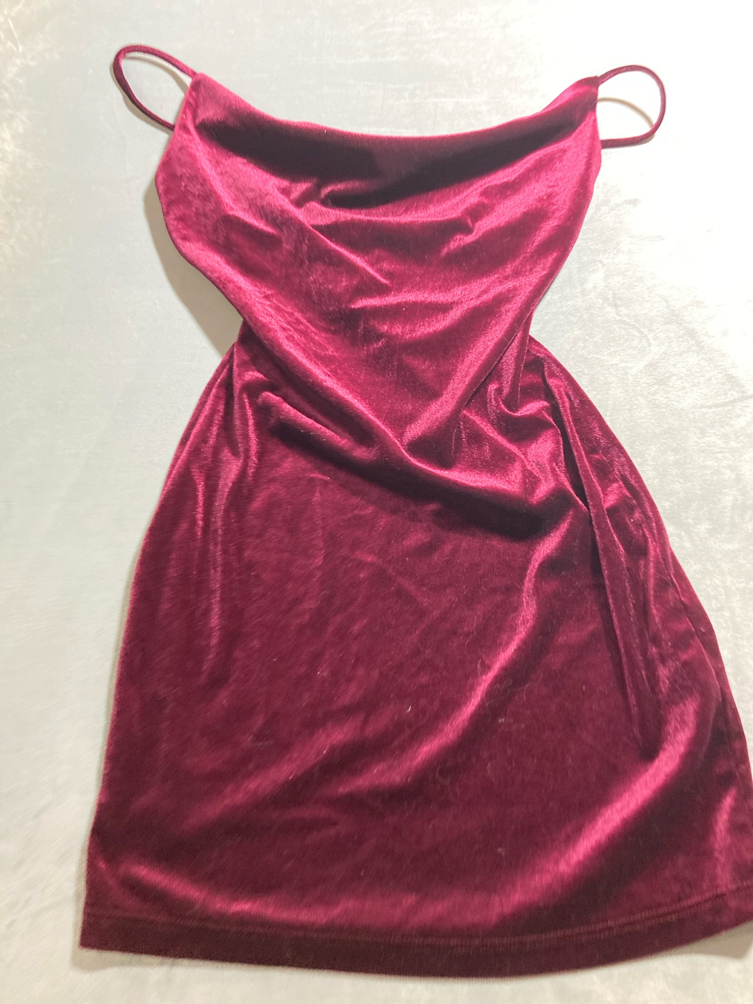 Burgundy Velvet Slip Dress