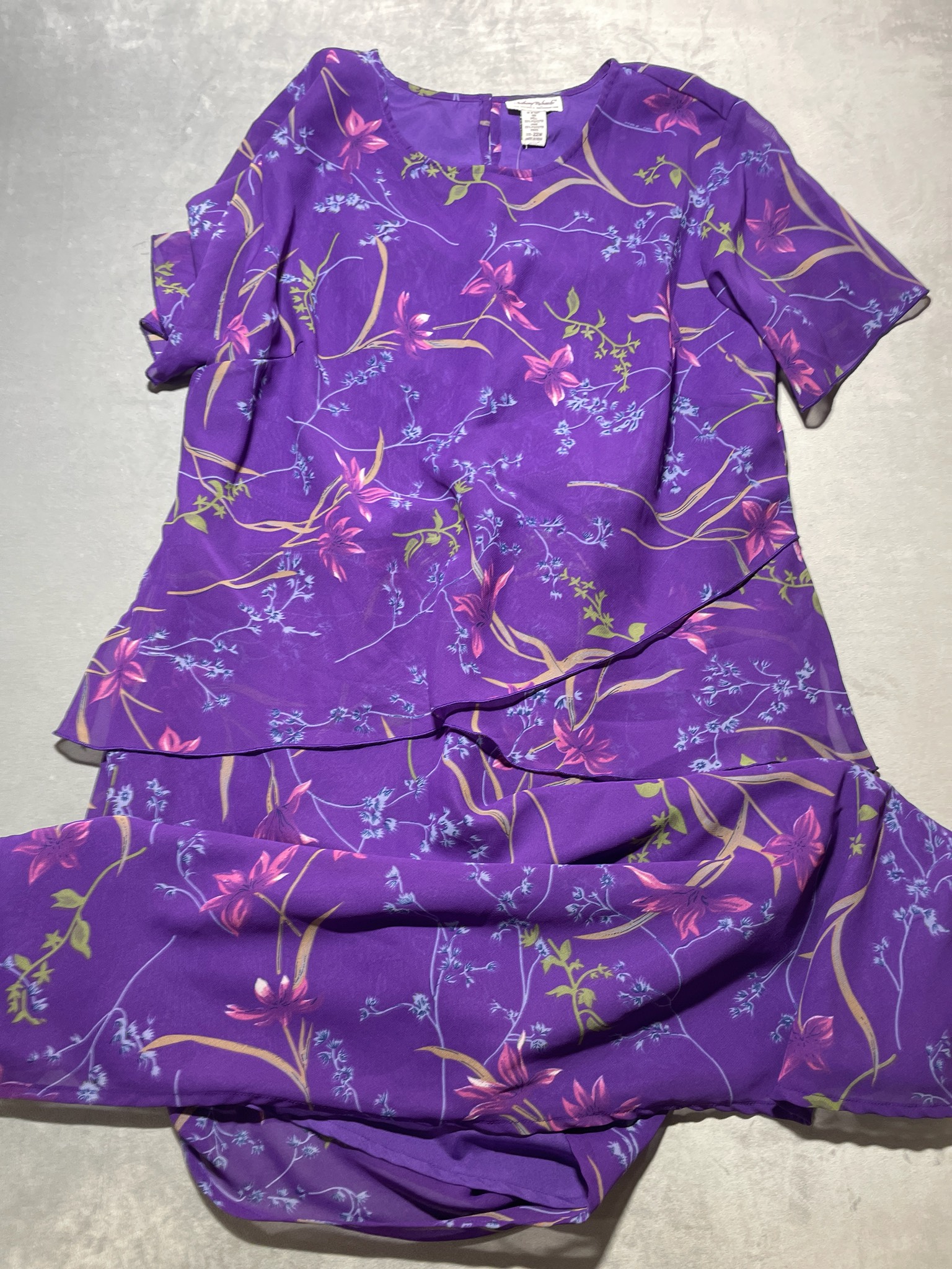 Anthony Richards Purple Floral Polyester Blouse Size 22W