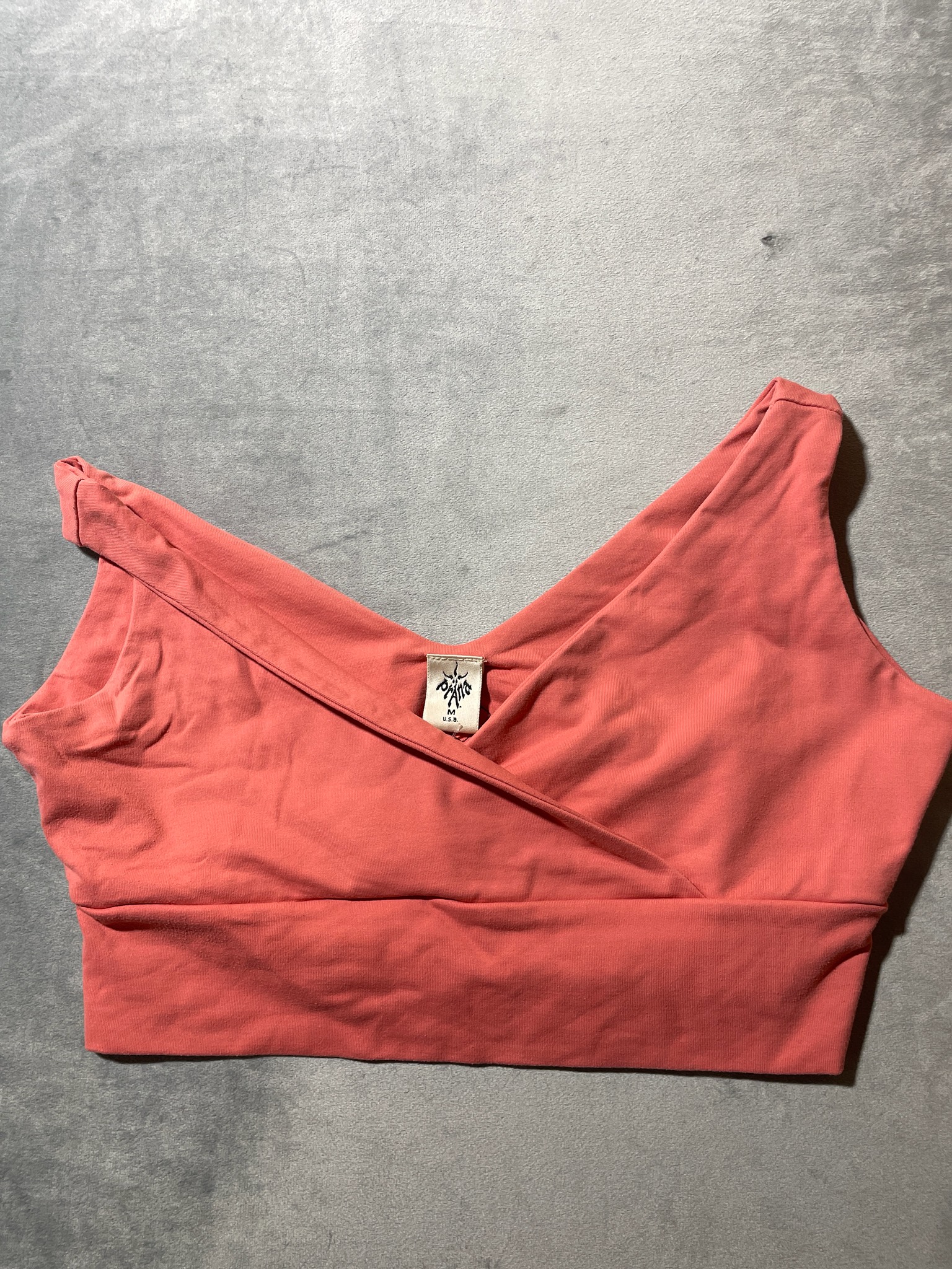 Coral Stretch Knit Sports Bra Size M