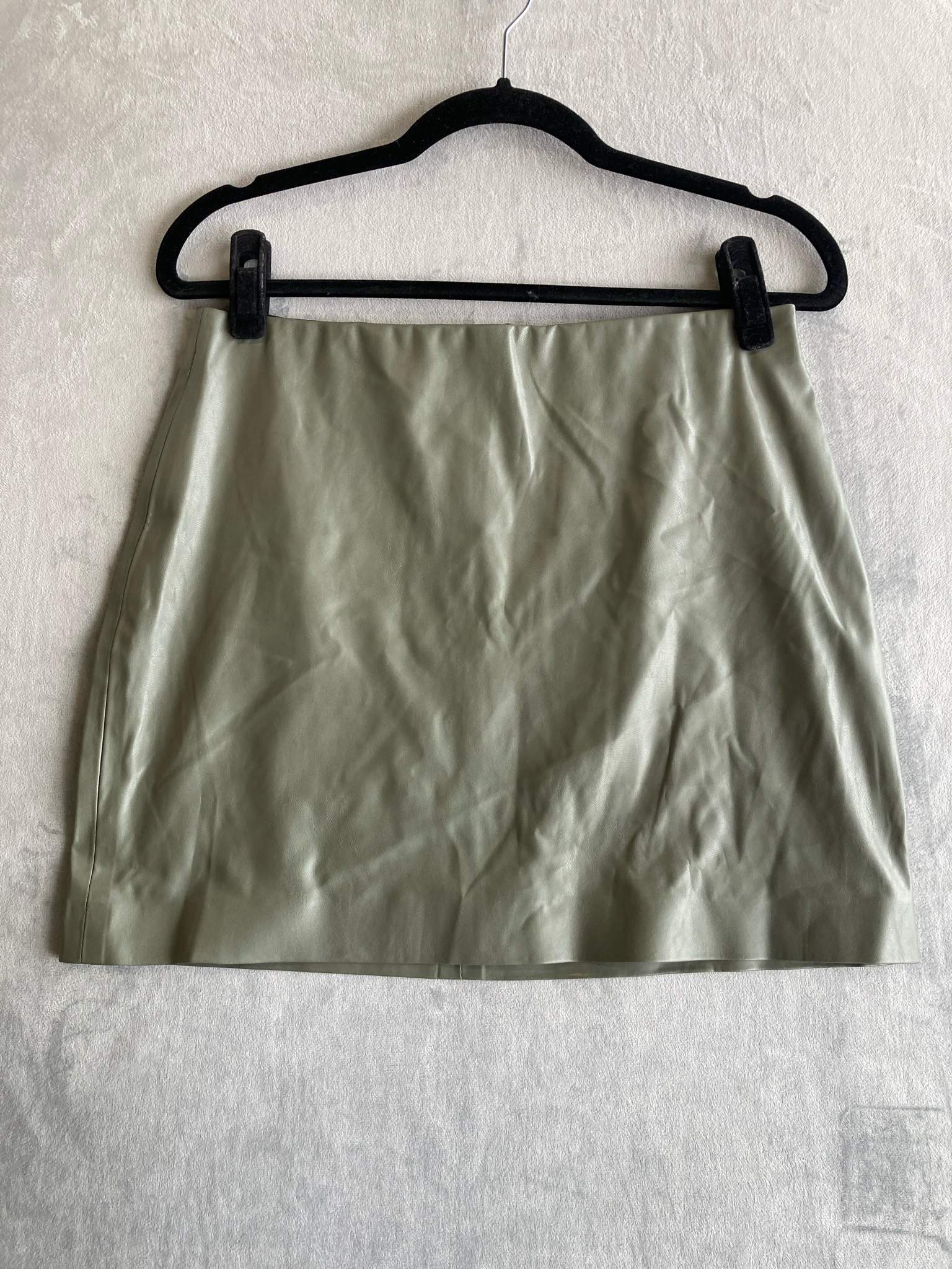 Shinesday Sage Green Faux Leather Pencil Skirt Size Large