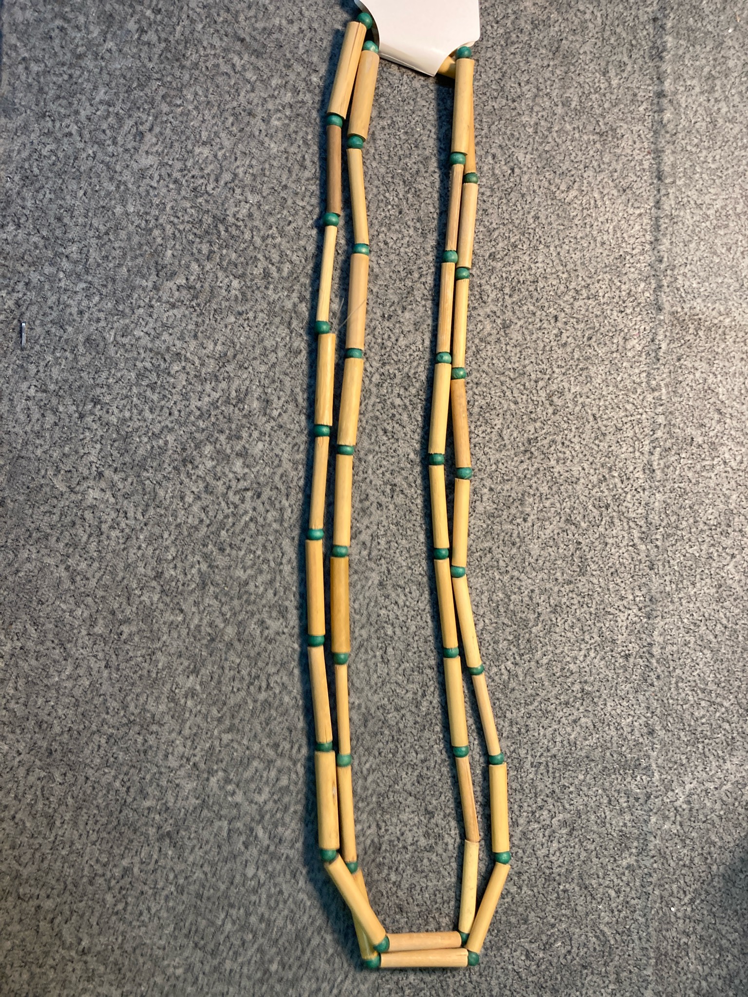 Tan Bamboo Tube Necklace