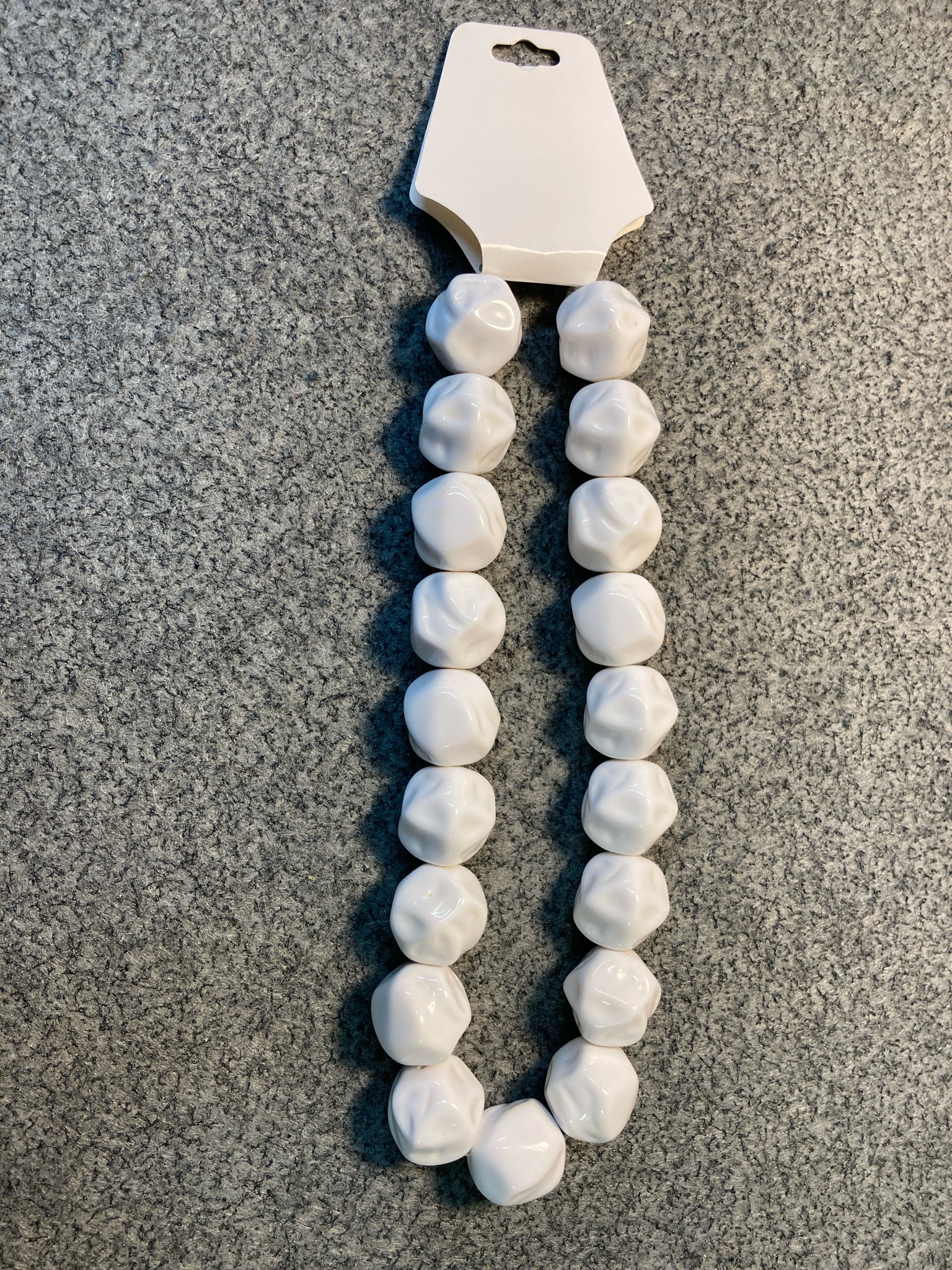 White Chunky Beaded Necklace