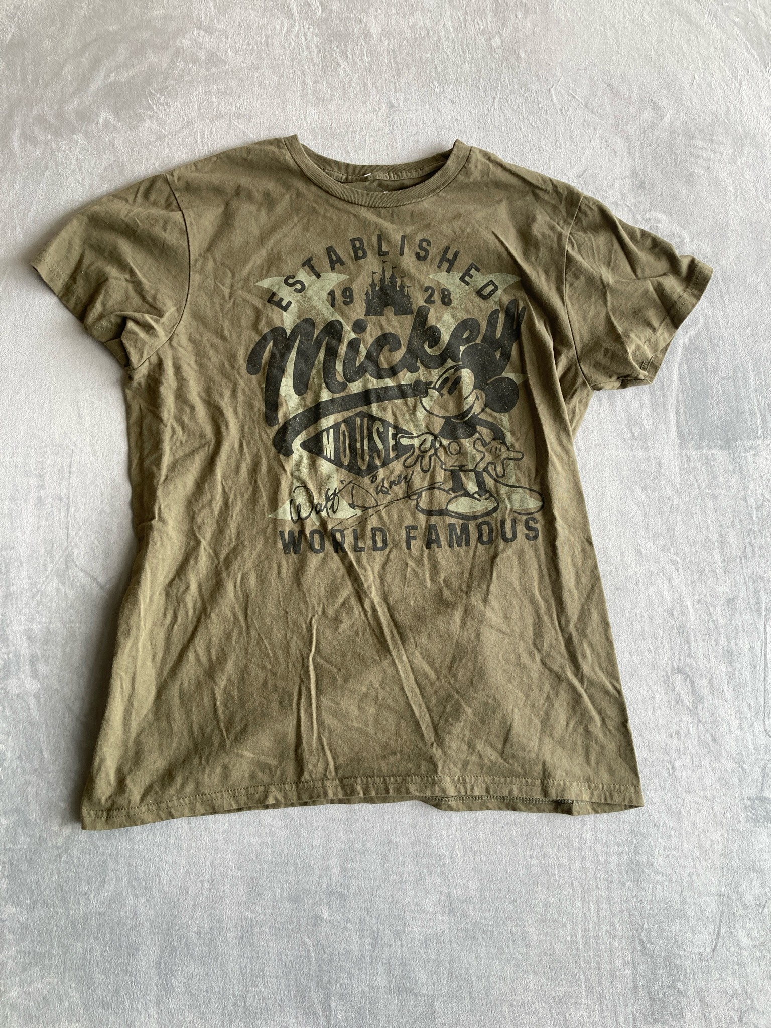 Disney Olive Cotton T-Shirt Size L