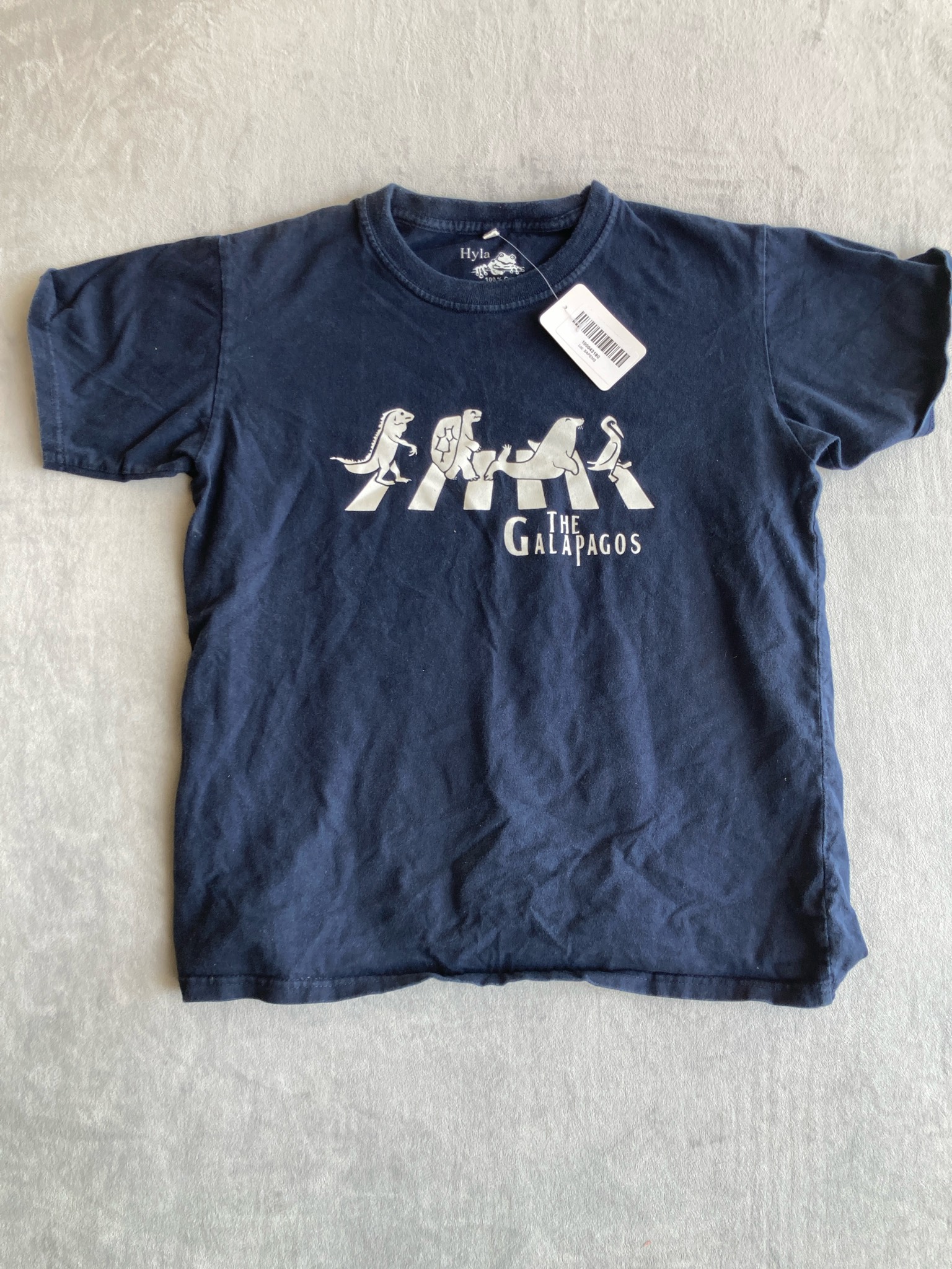 Hyla Navy Blue graphic Cotton T-Shirt size XS