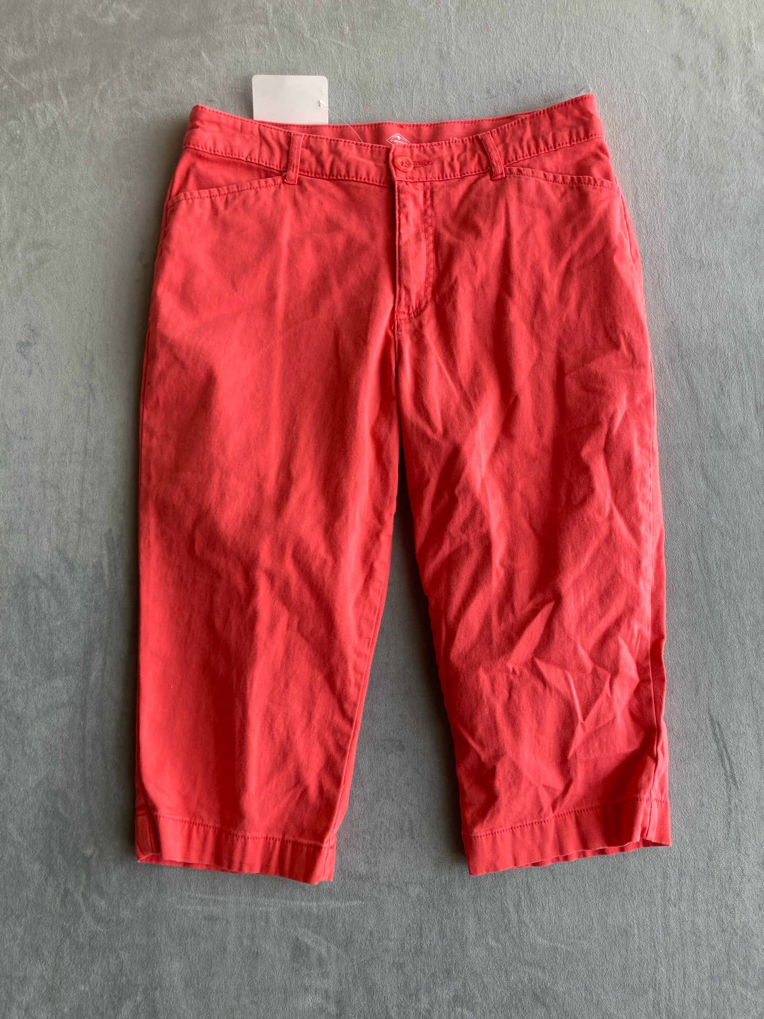 St. John's Bay Coral Cotton-Spandex Capris Size Size 12