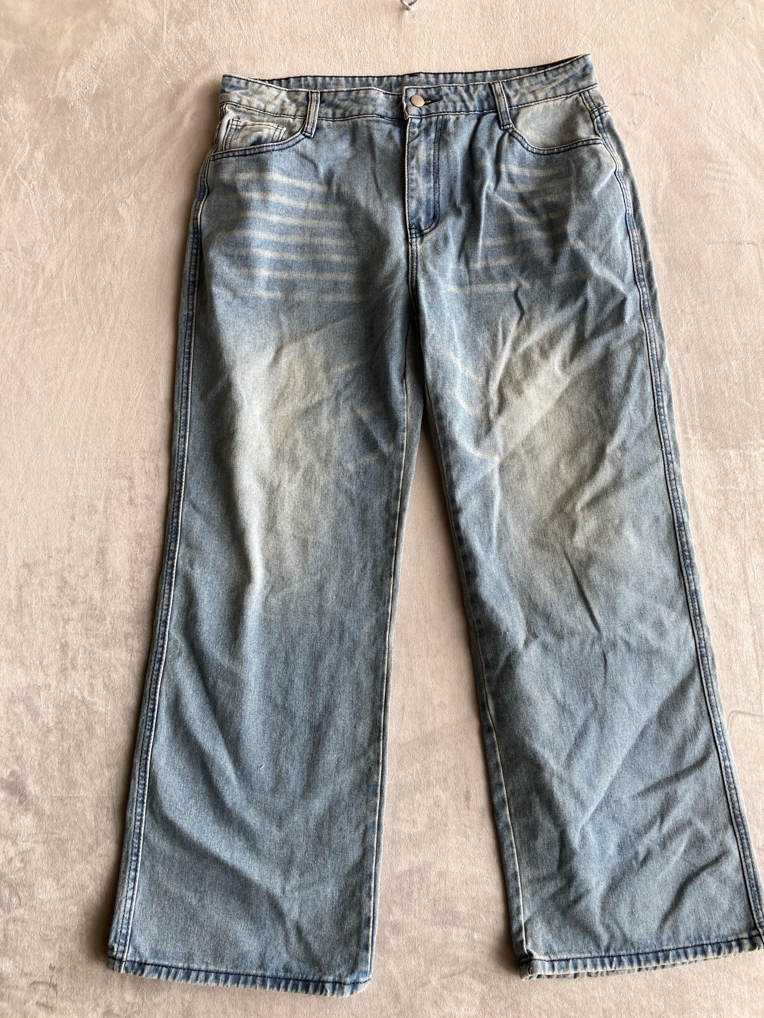 Light Blue Wide-Leg Jeans Size XXL
