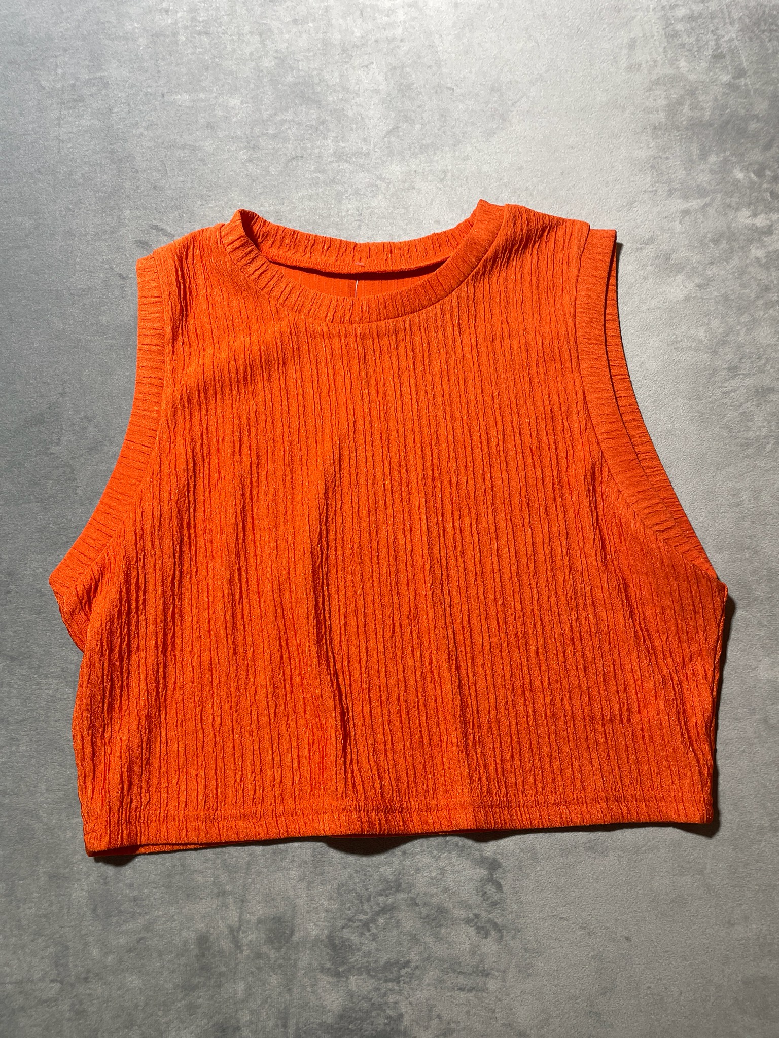 Bright Orange Polyester Tank Top Size Large