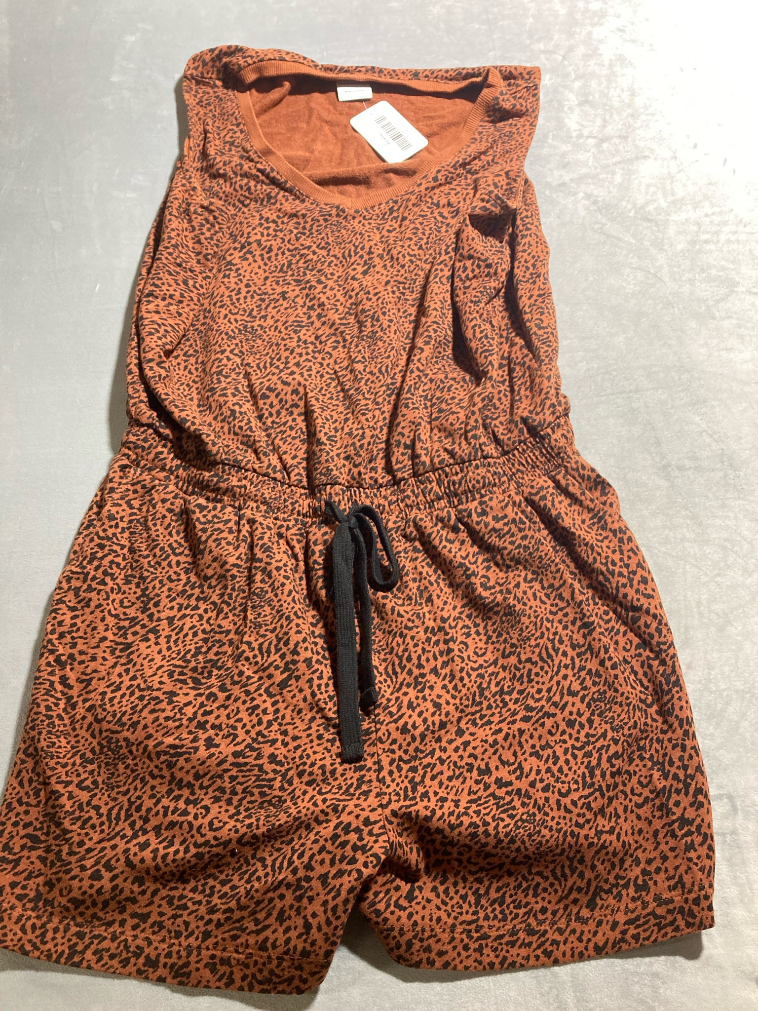Rust Animal Print Jersey Romper