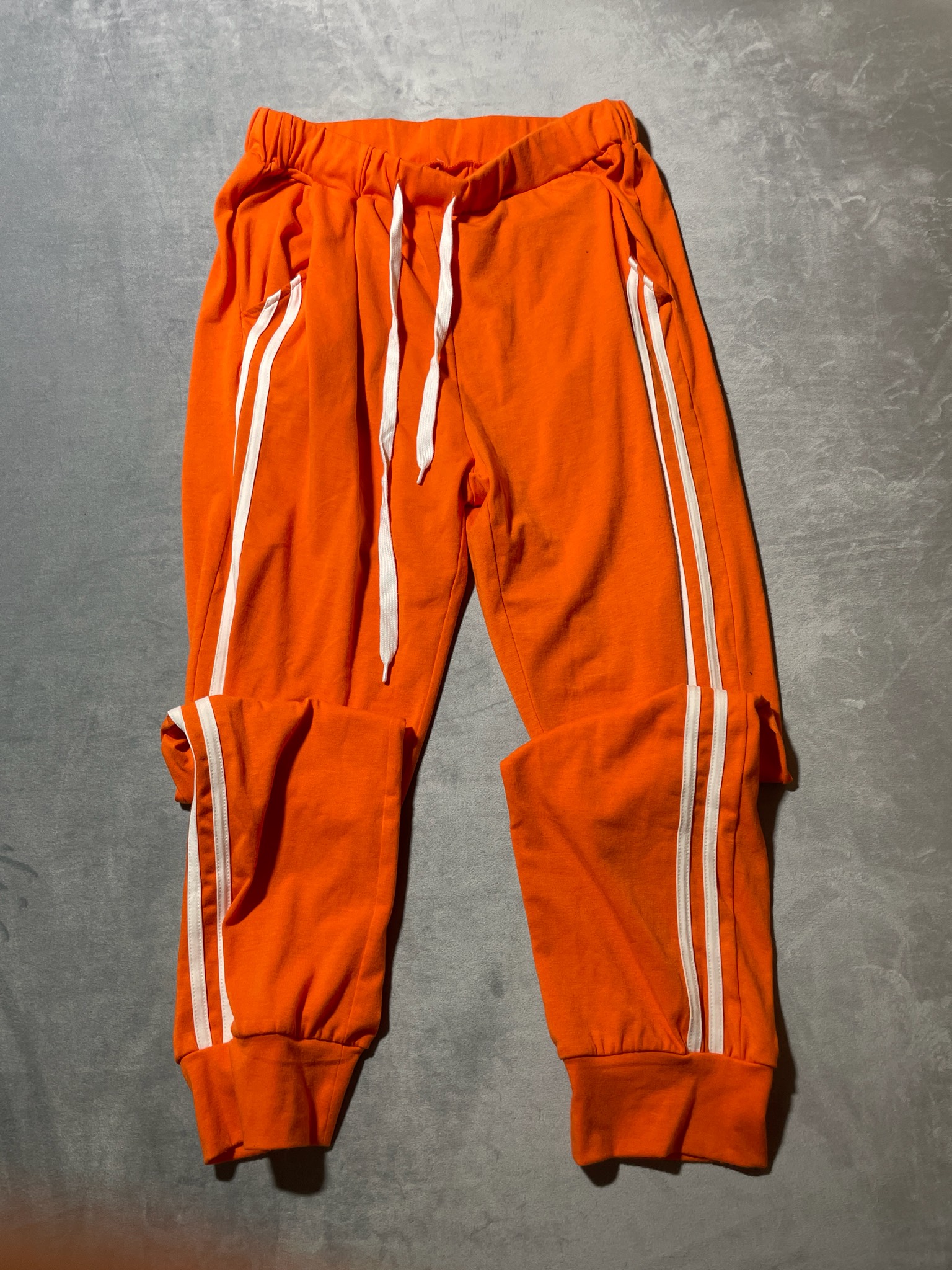 Bright Orange Viscose Blend Jogger Pants Size L