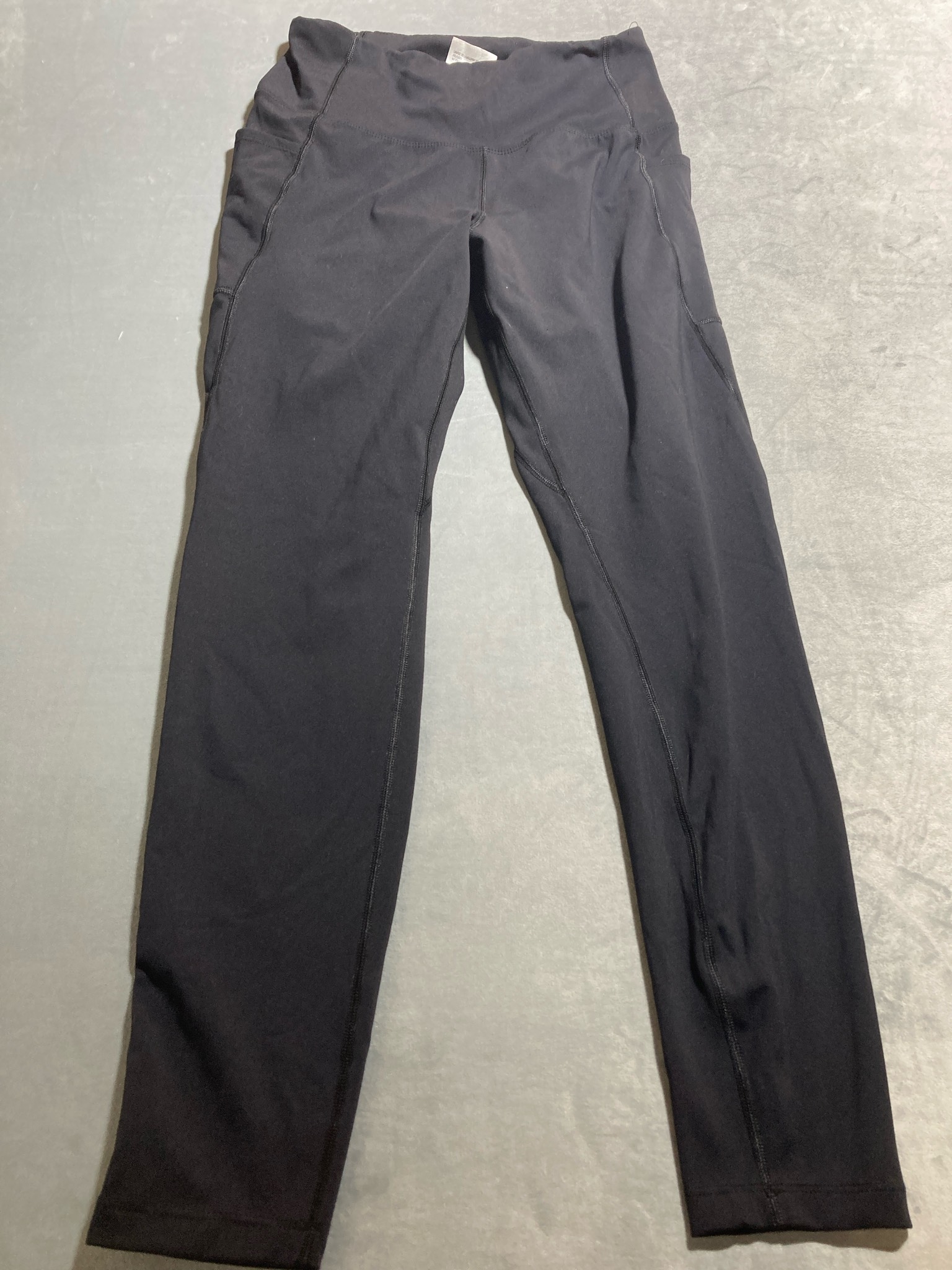 Black Synthetic Stretch Leggings