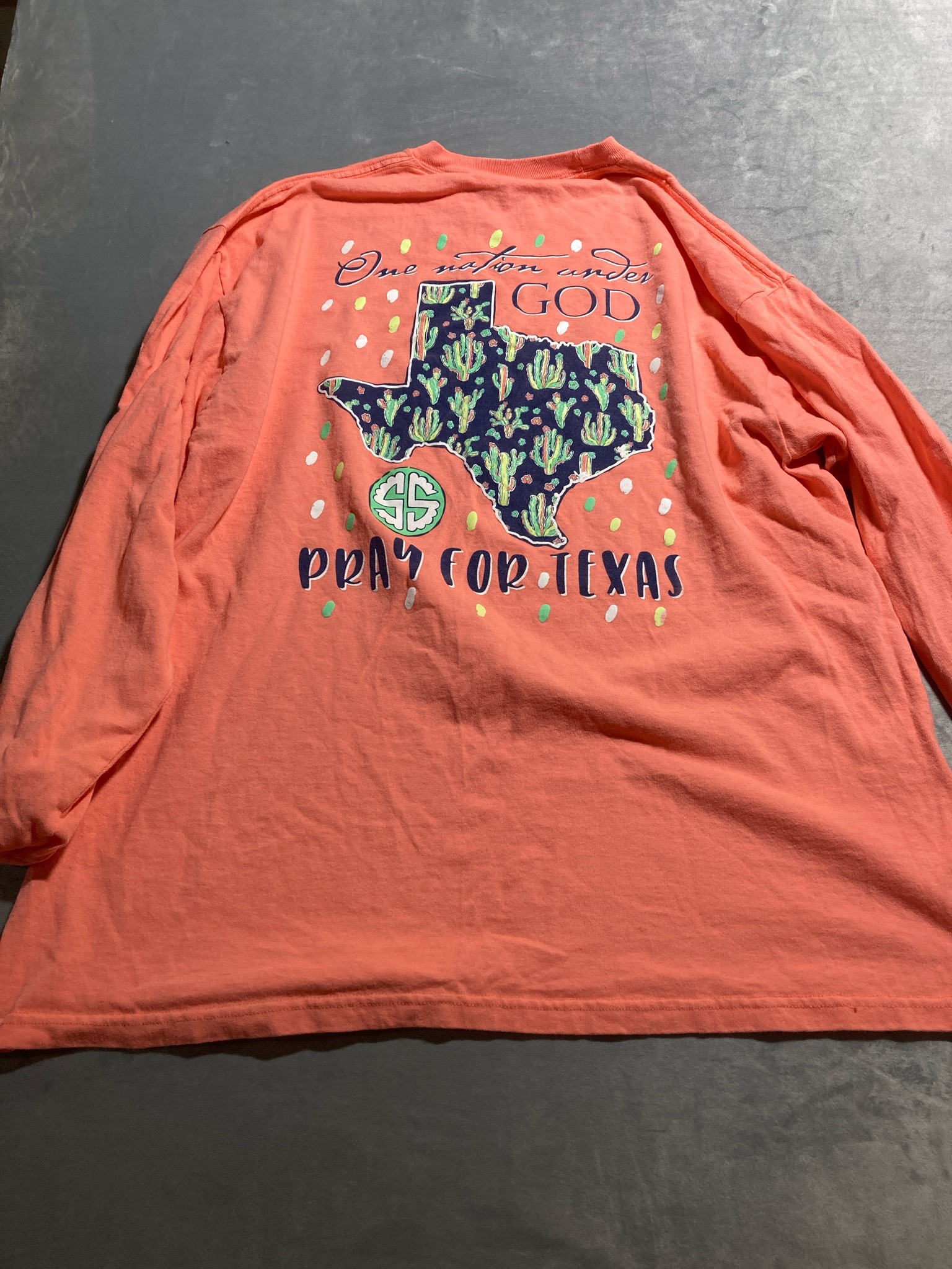 Simply Southern Coral Cotton-Blend Long Sleeve T-Shirt
