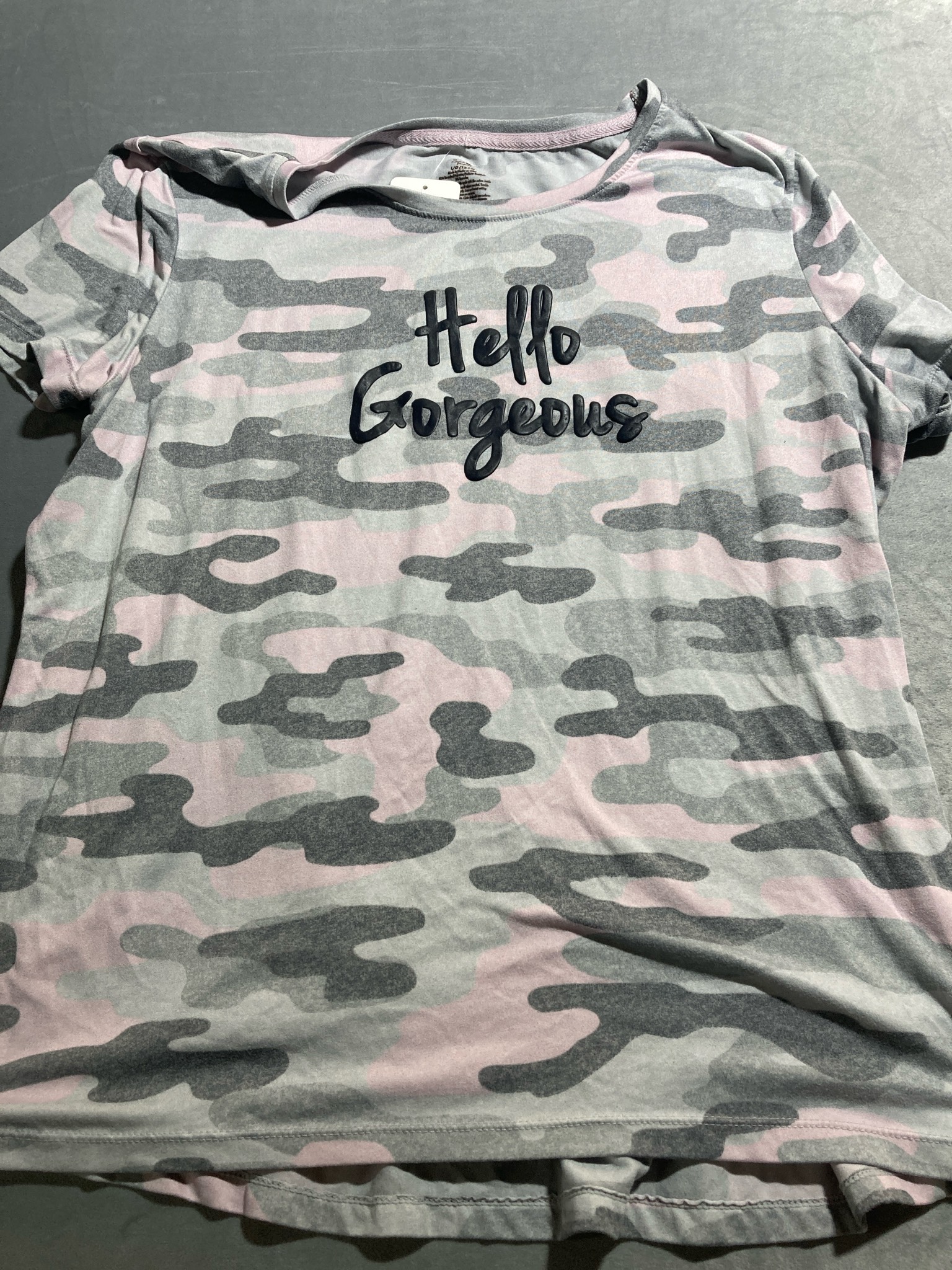 Pink Gray Camouflage Jersey T-Shirt
