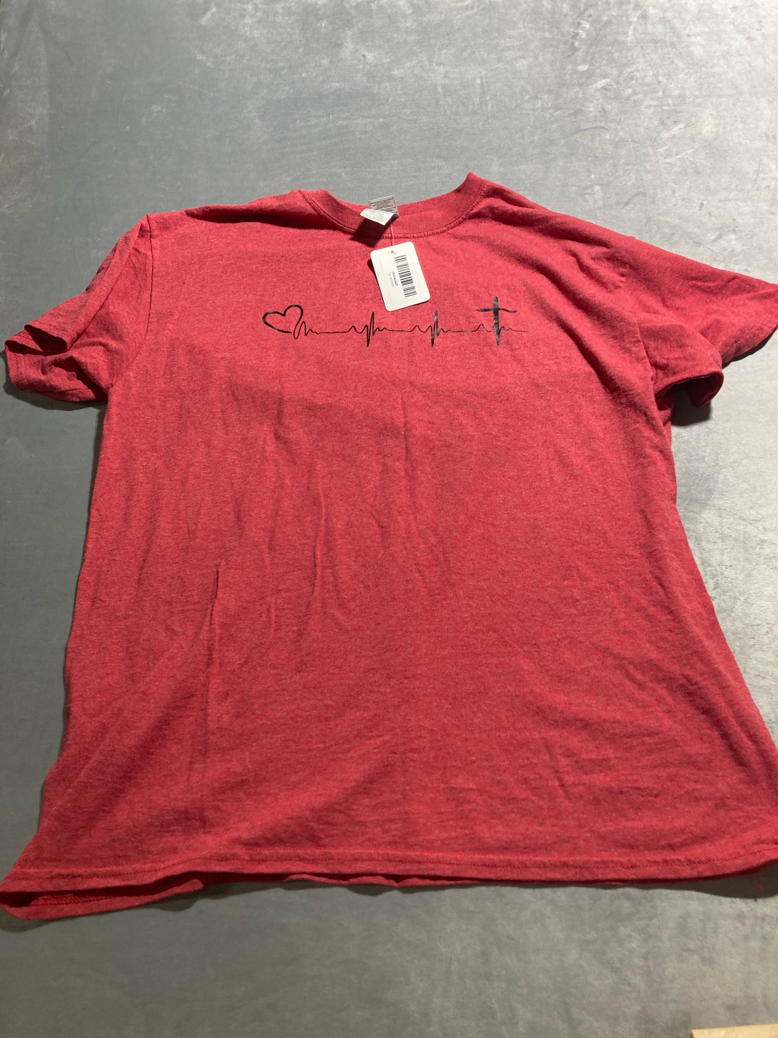 Gildan Red Heathered Knit T-Shirt