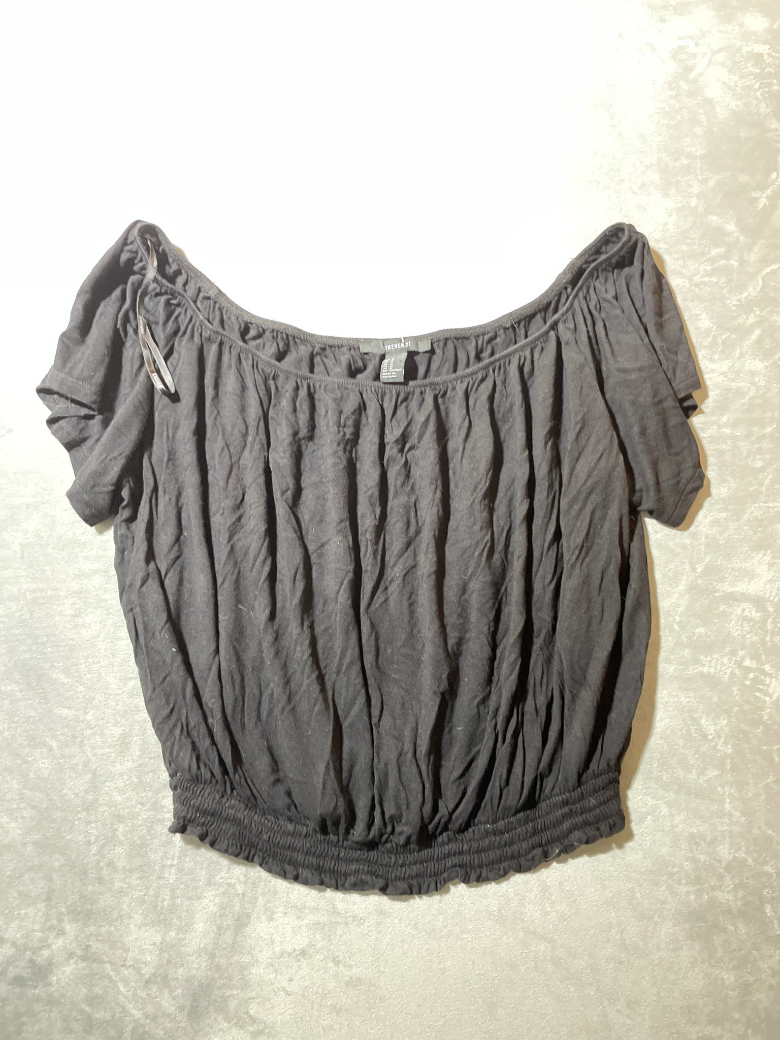 Forever 21 Black Knit Off-the-Shoulder Top Size M