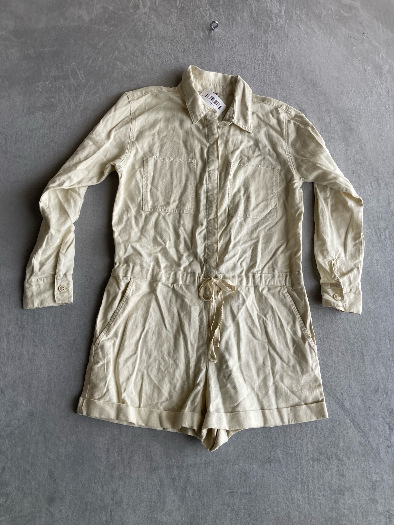 Aerie Cream Woven Romper Small