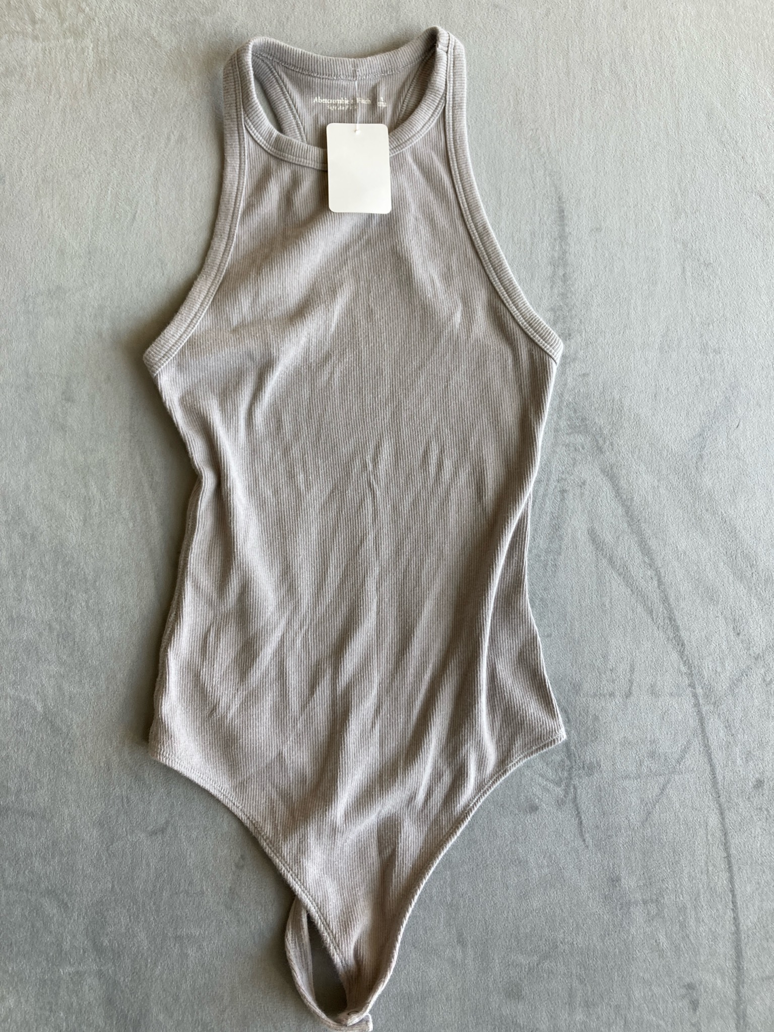 Abercrombie & Fitch Beige Ribbed Bodysuit Size S