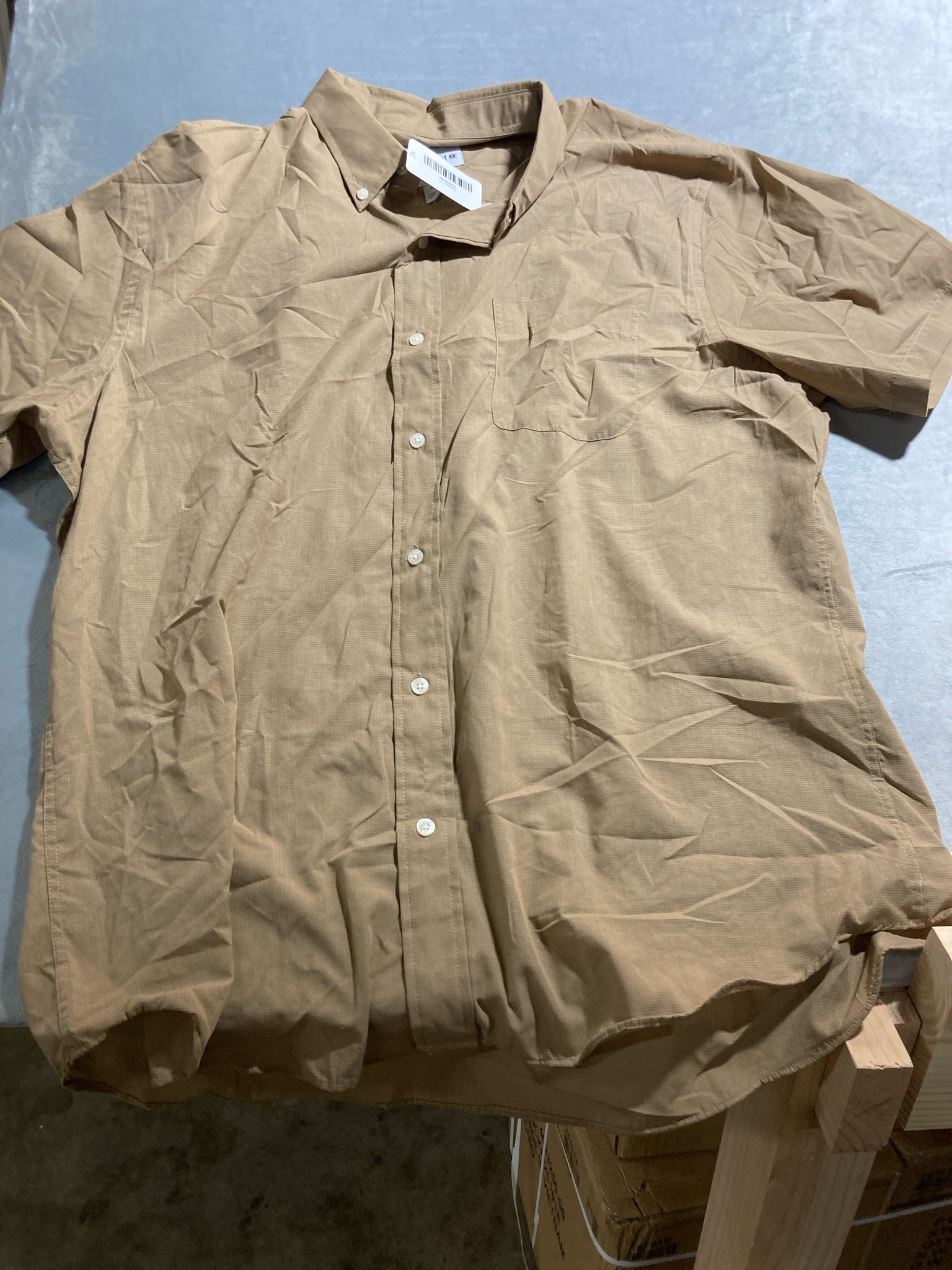 Saddlebred brown polyester blend button up shirt size XL