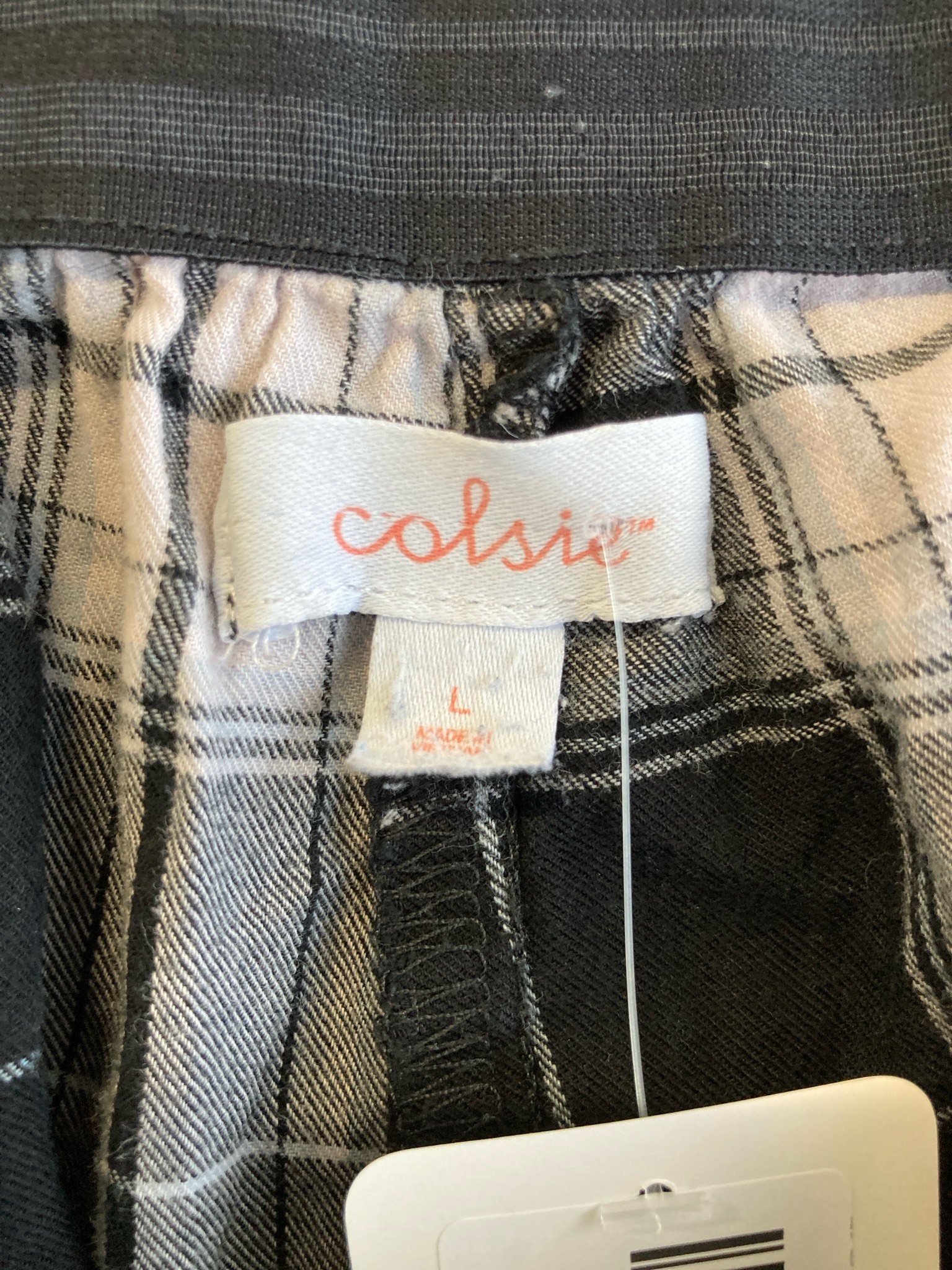 Black Gray White Plaid Woven Boxer Shorts