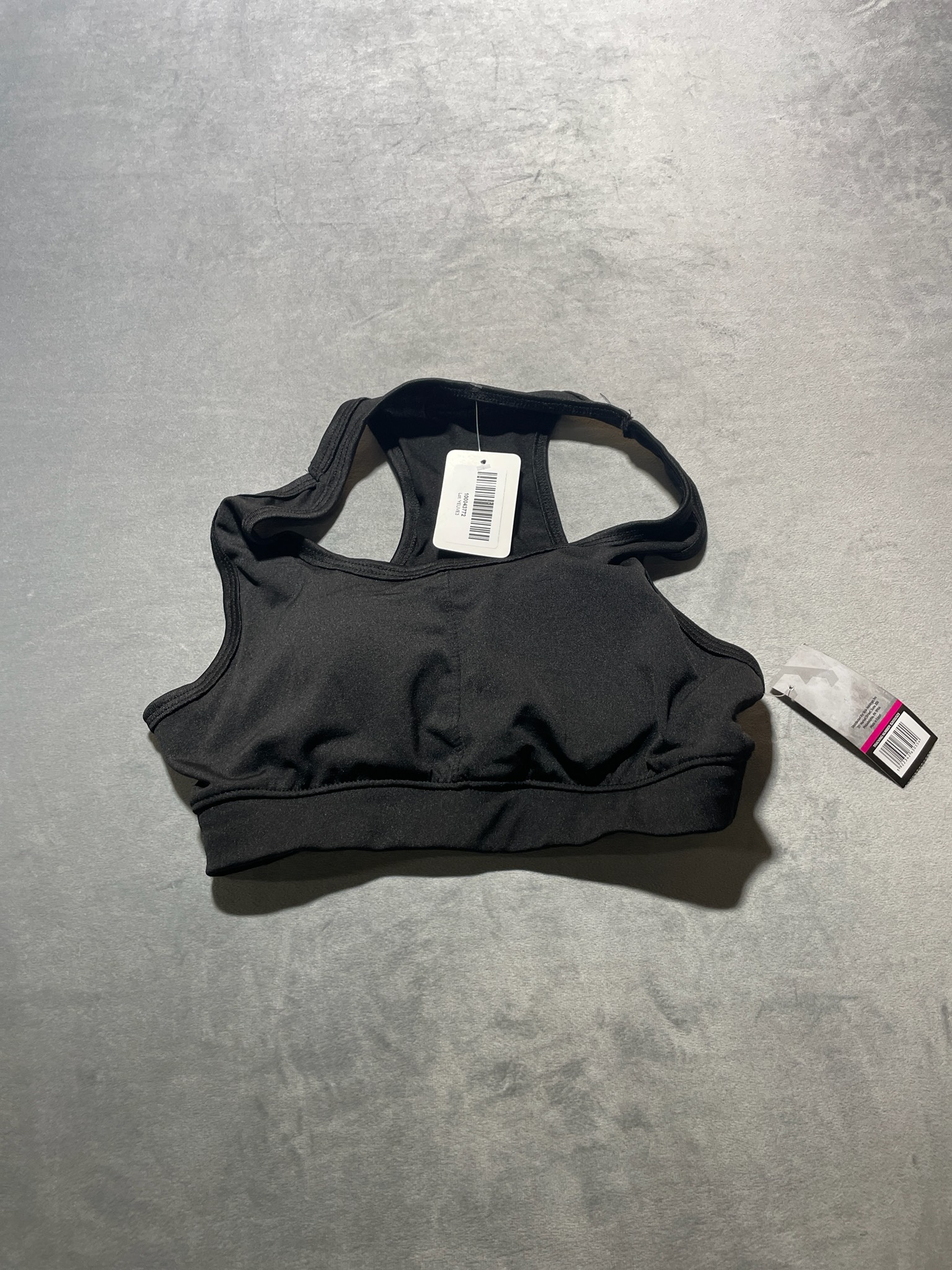 Black Stretch Knit Sports Bra Size Large