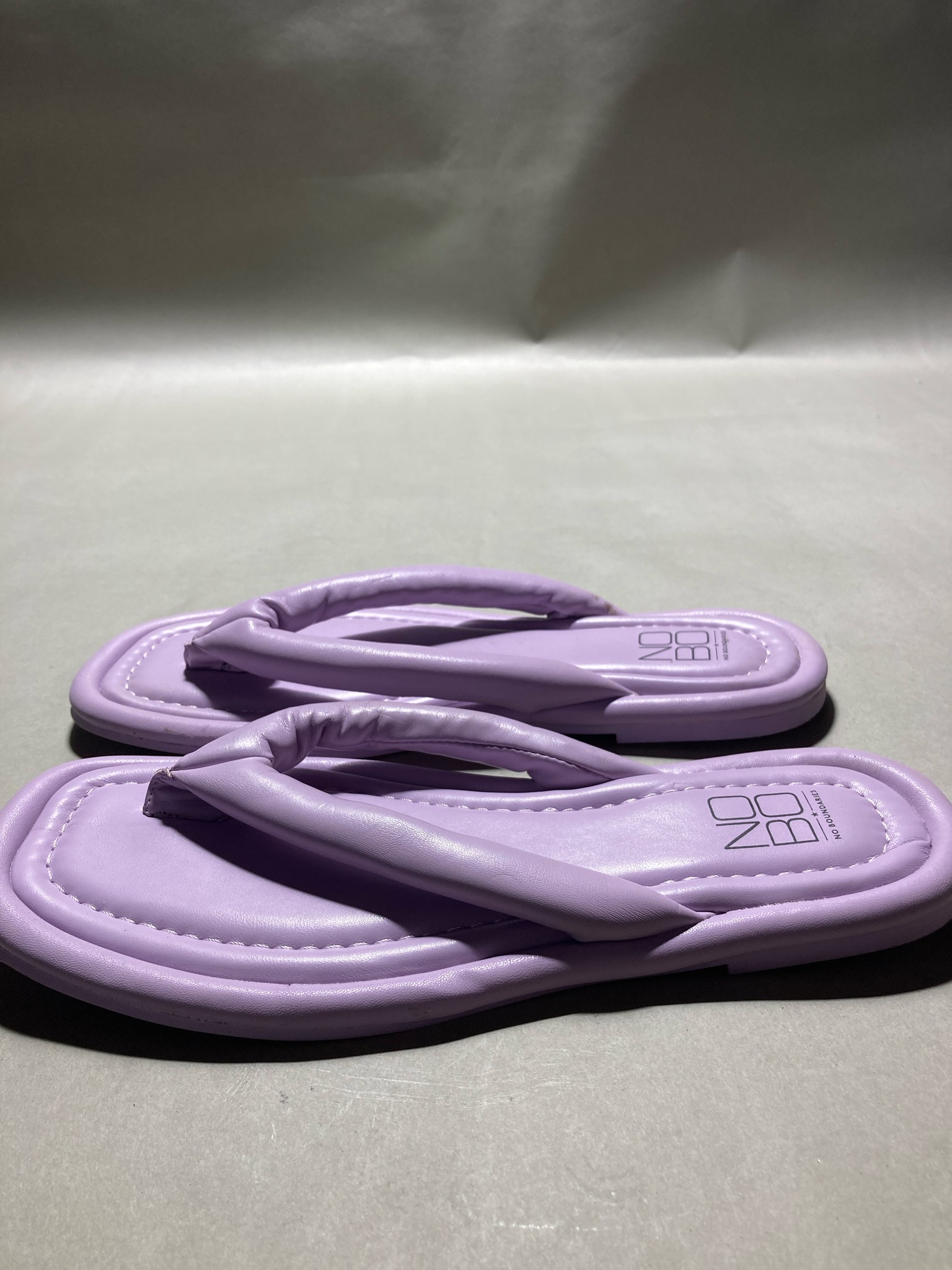No Boundaries Lavender Padded Thong Sandals