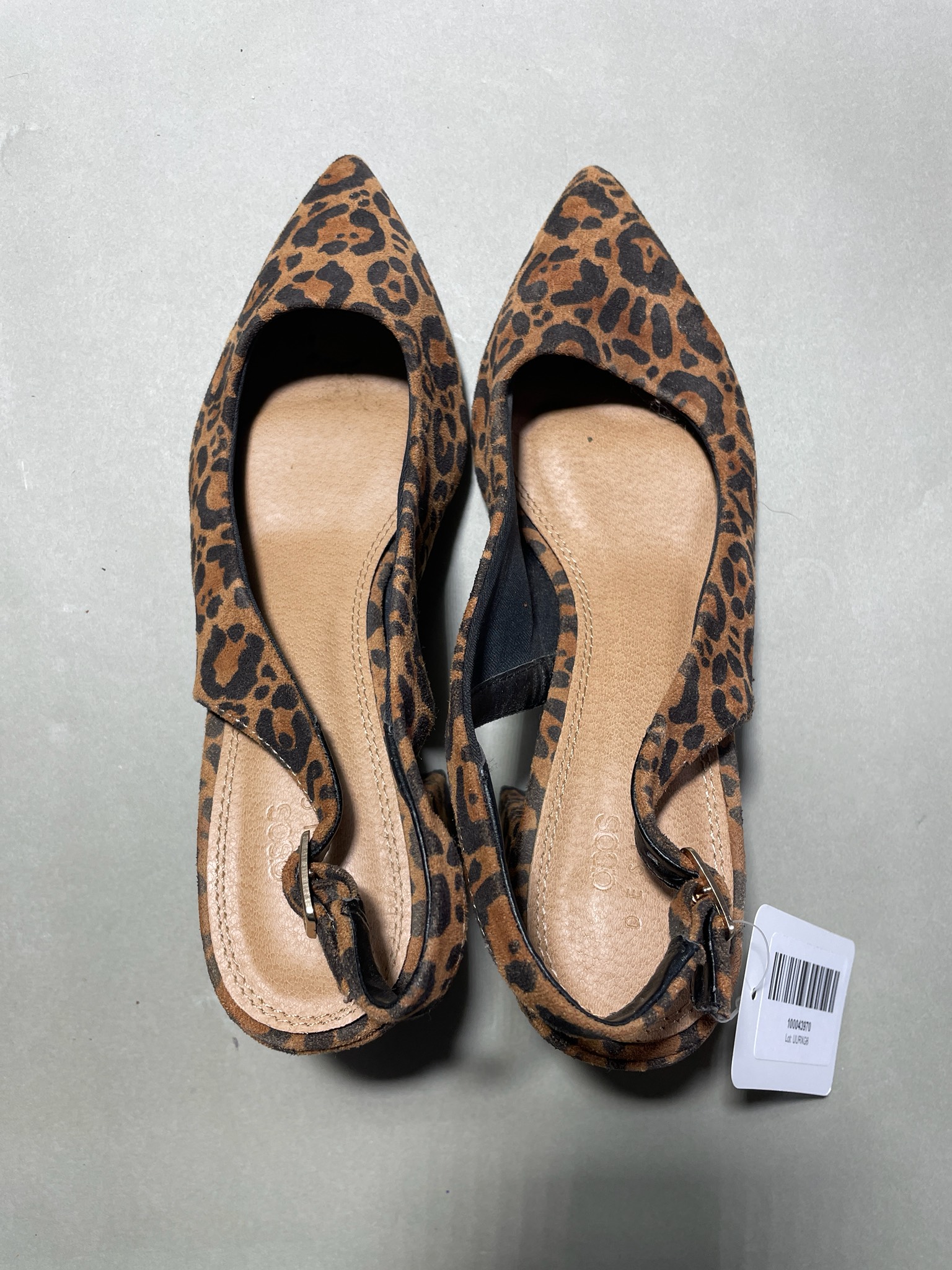 Brown Leopard Print Slingback Flats