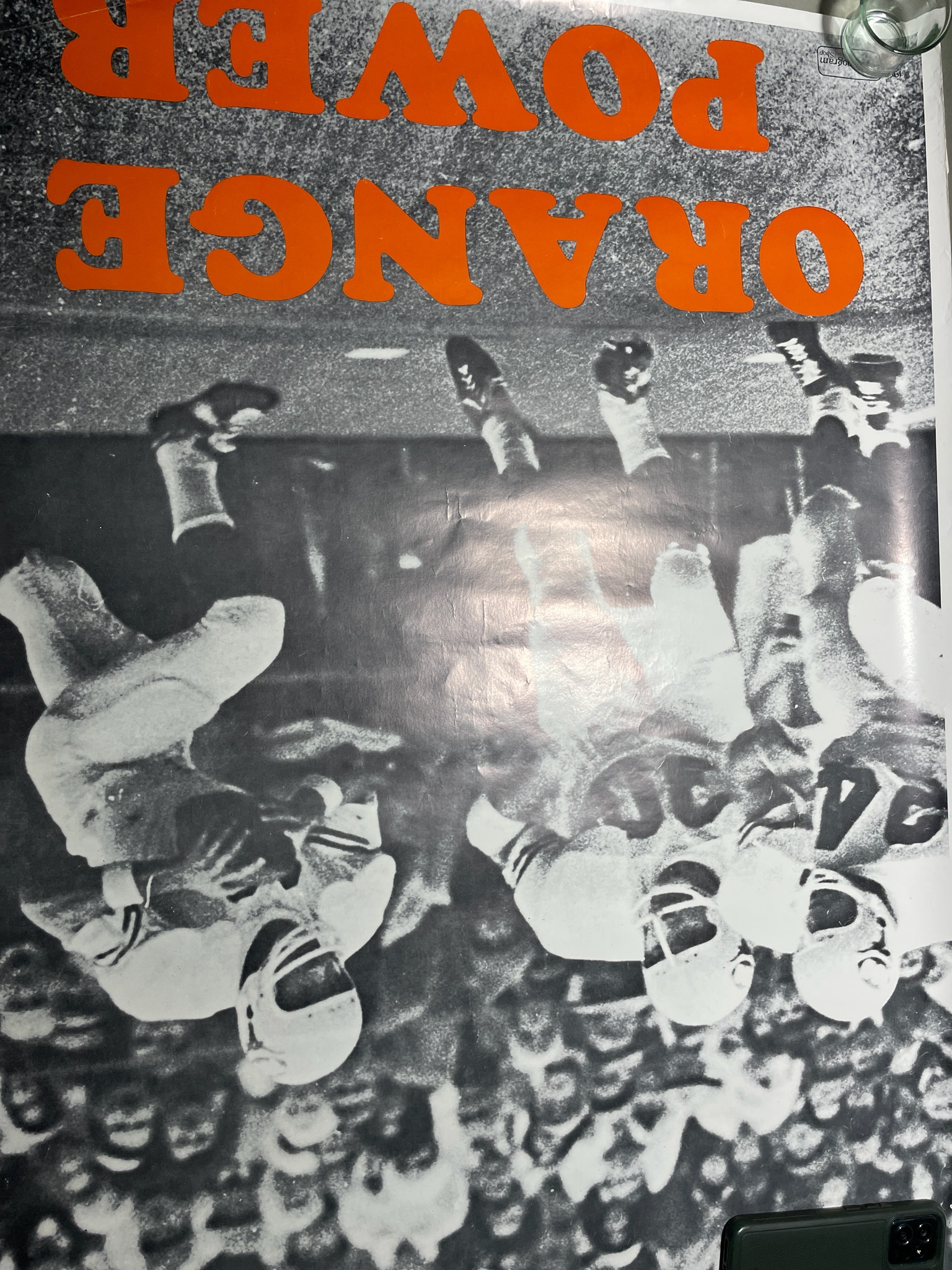 The Monogram Shop Orange Power Football Poster