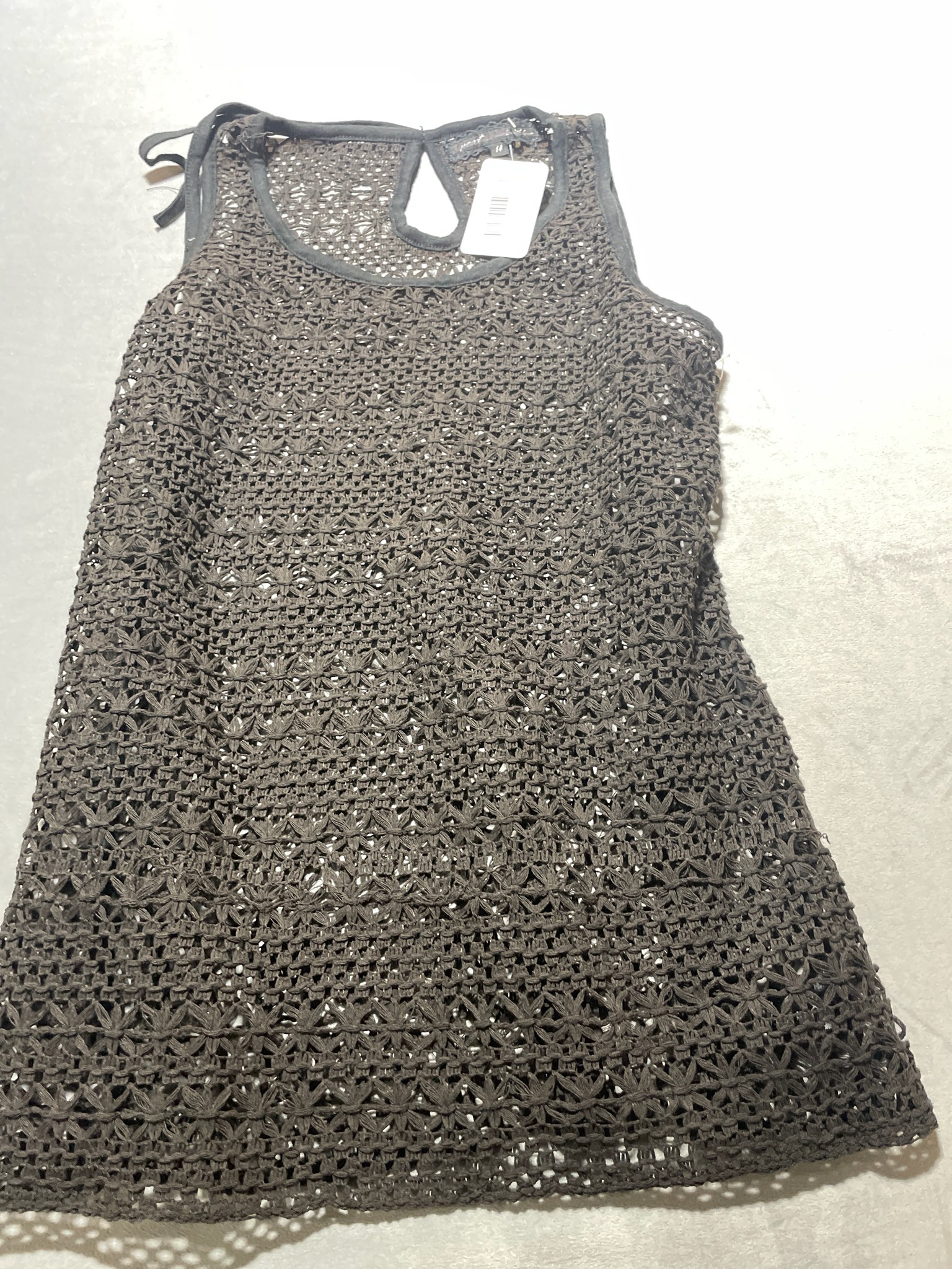 Dark Brown Crochet Knit Tank