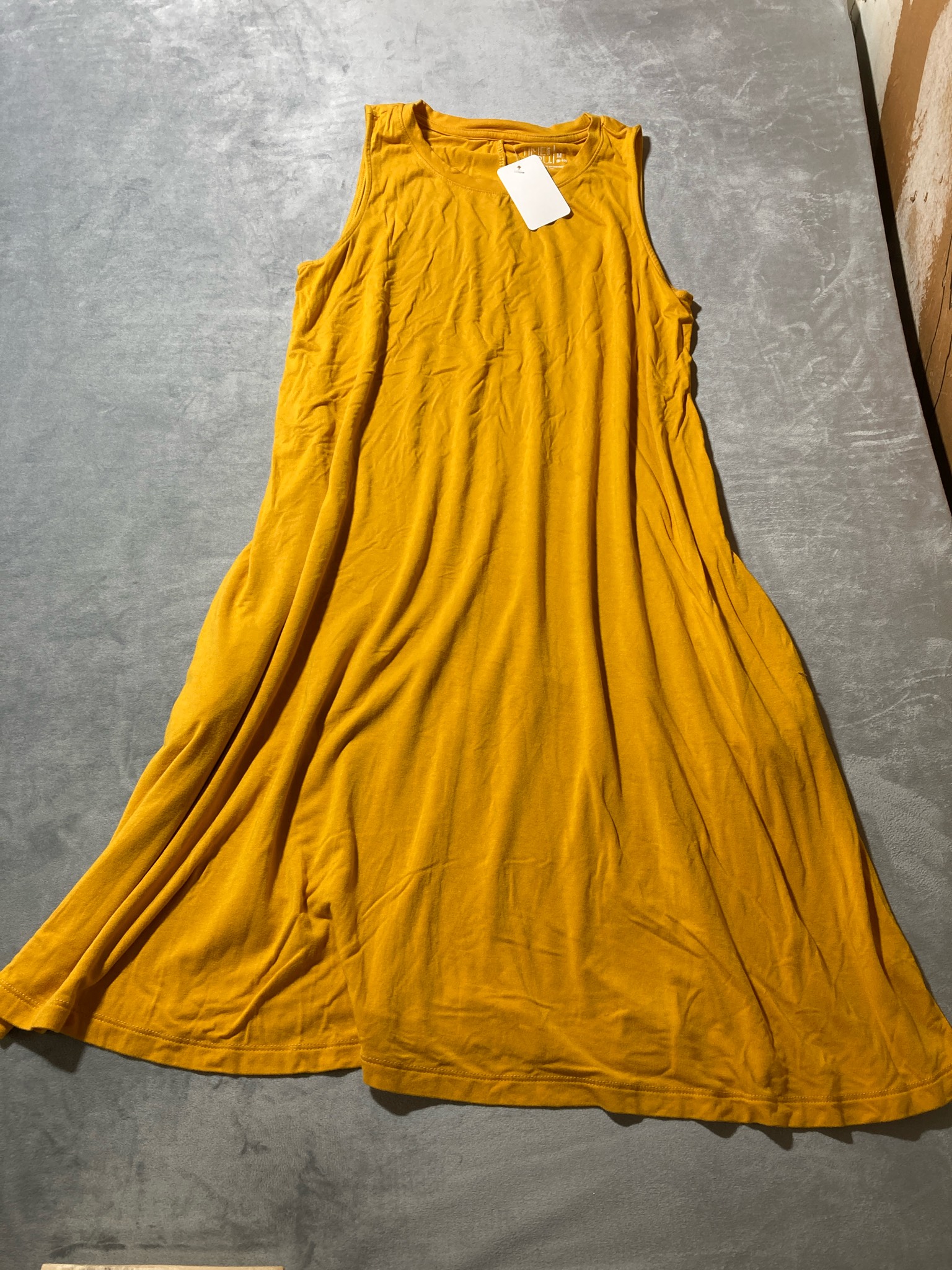 Time and Tru Mustard Yellow Rayon-Spandex Dress Size M (8-10)