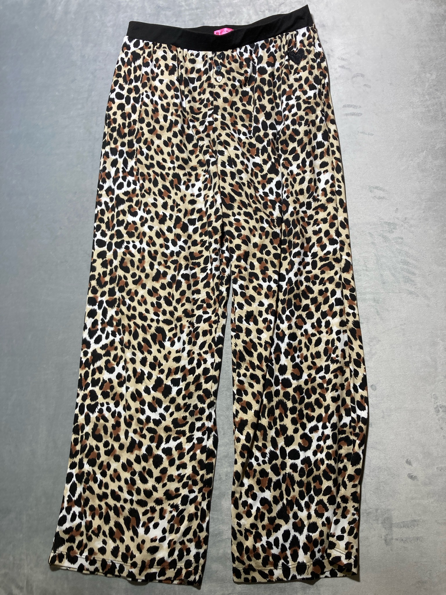 Betsey Johnson Tan Leopard Print Polyester-Blend Pants Size Small