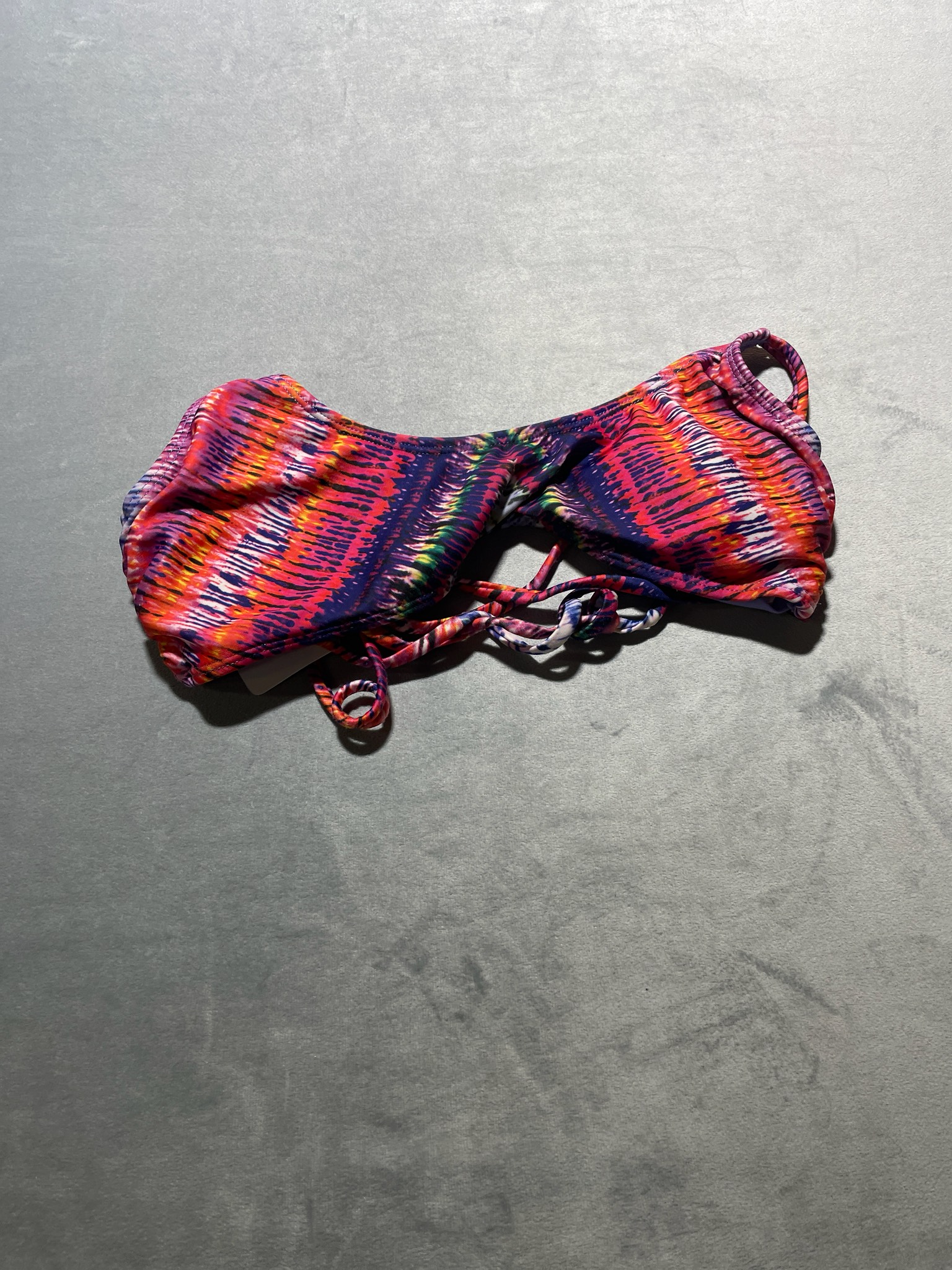 Multicolor Abstract Print Stretch Swim Bikini Top
