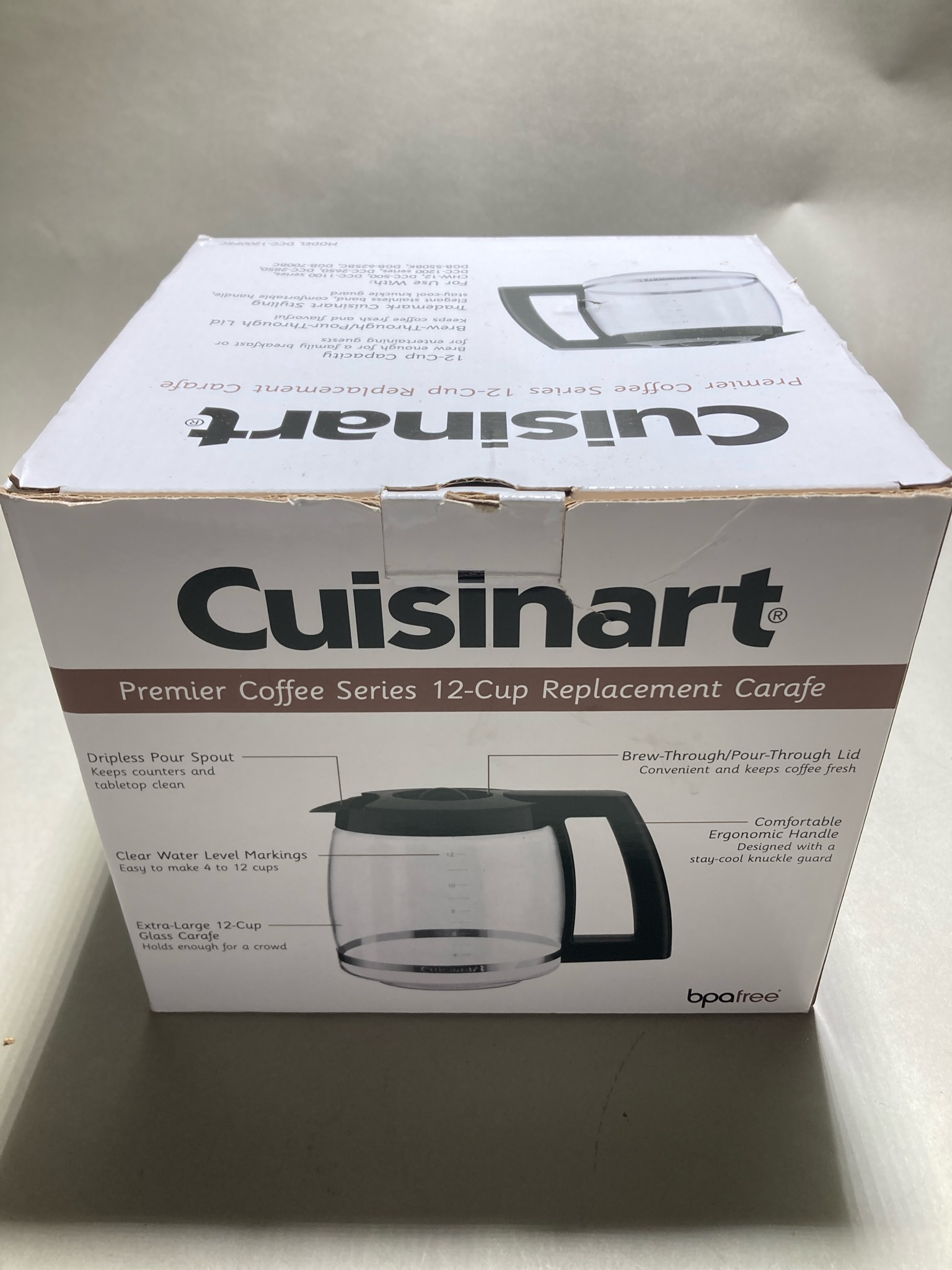 Cuisinart Clear Glass Carafe Size 12-Cup