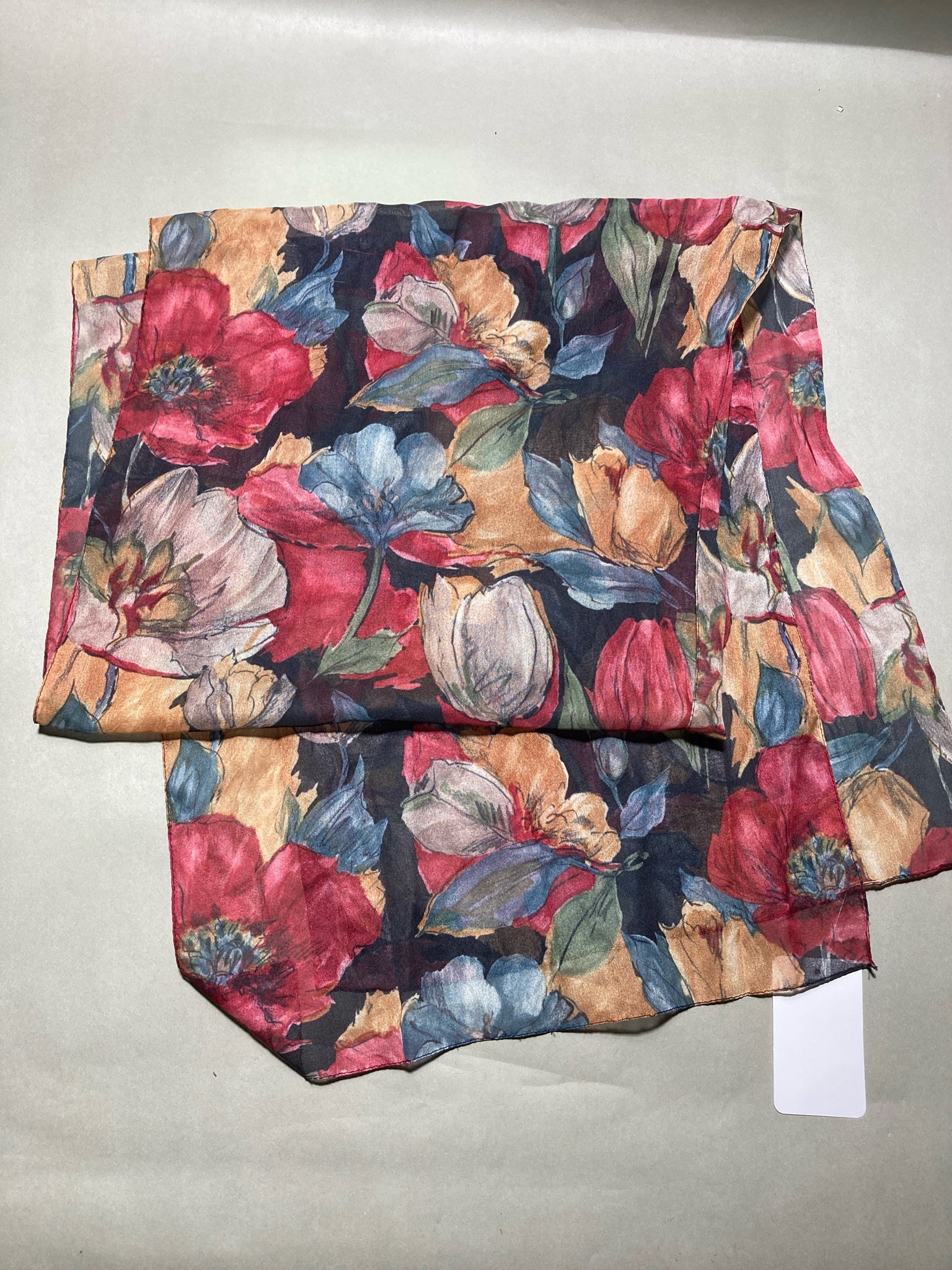 Dark Floral Scarf
