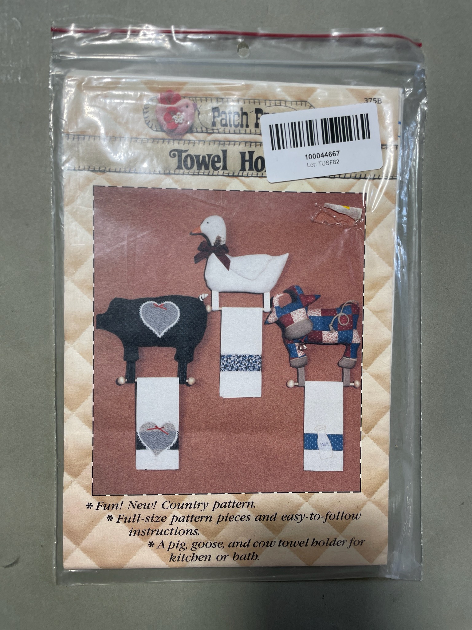 Patch Press Beige Towel Holder Pattern Packet