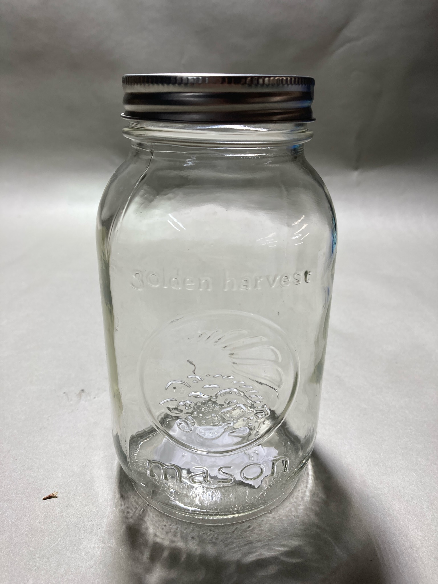 Golden Harvest Clear Embossed Mason Jar