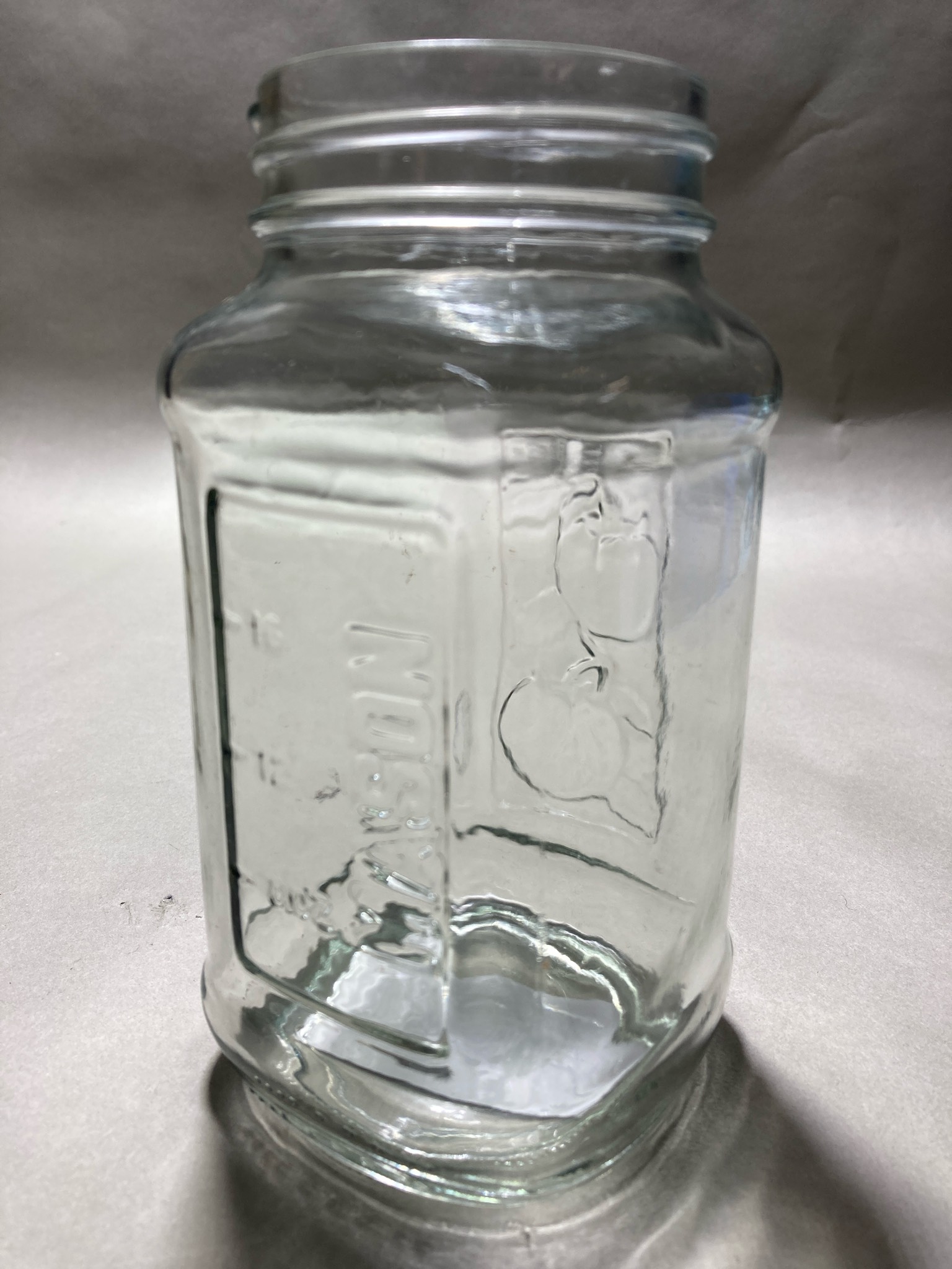 Clear Embossed Glass Jar