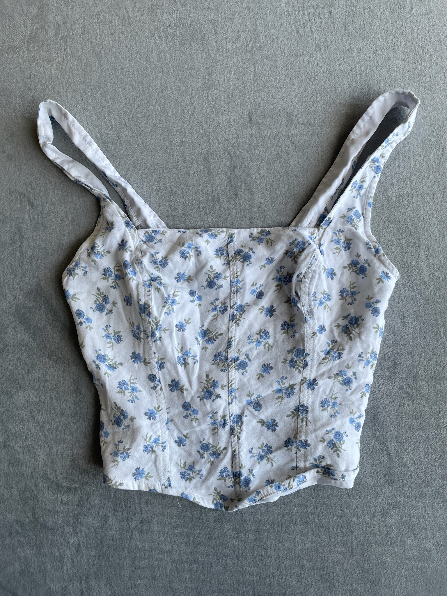Hollister White Floral Woven Cami Size XS