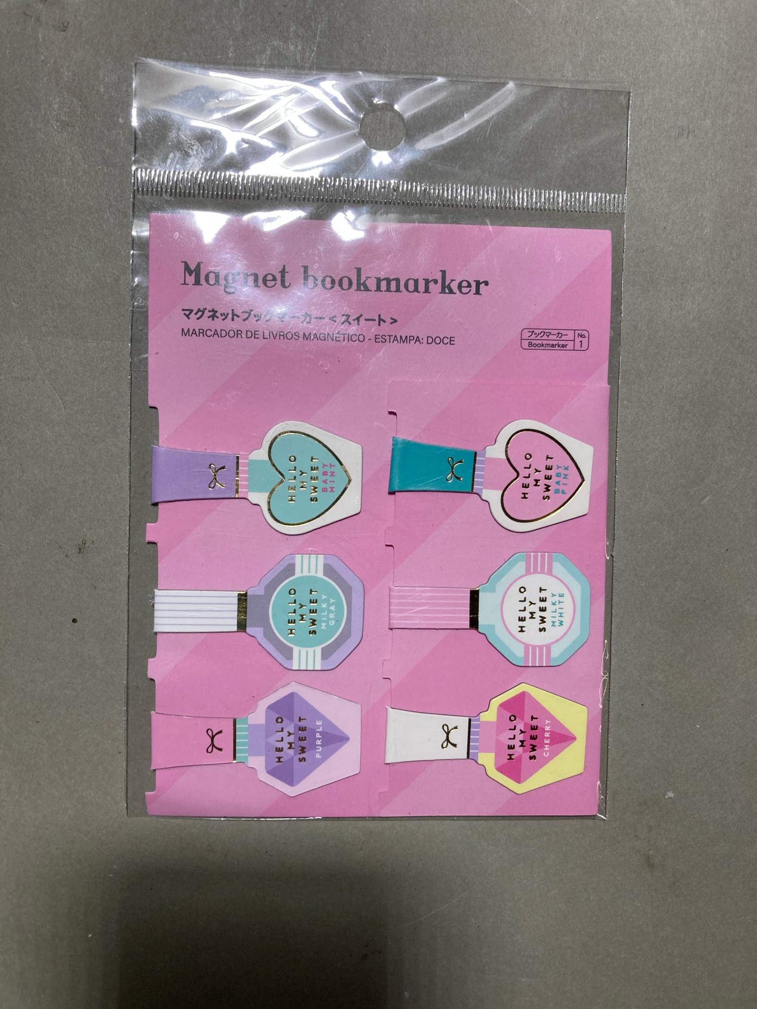 Pink Pastel Magnetic Bookmark Set Size 1in x 1.8in