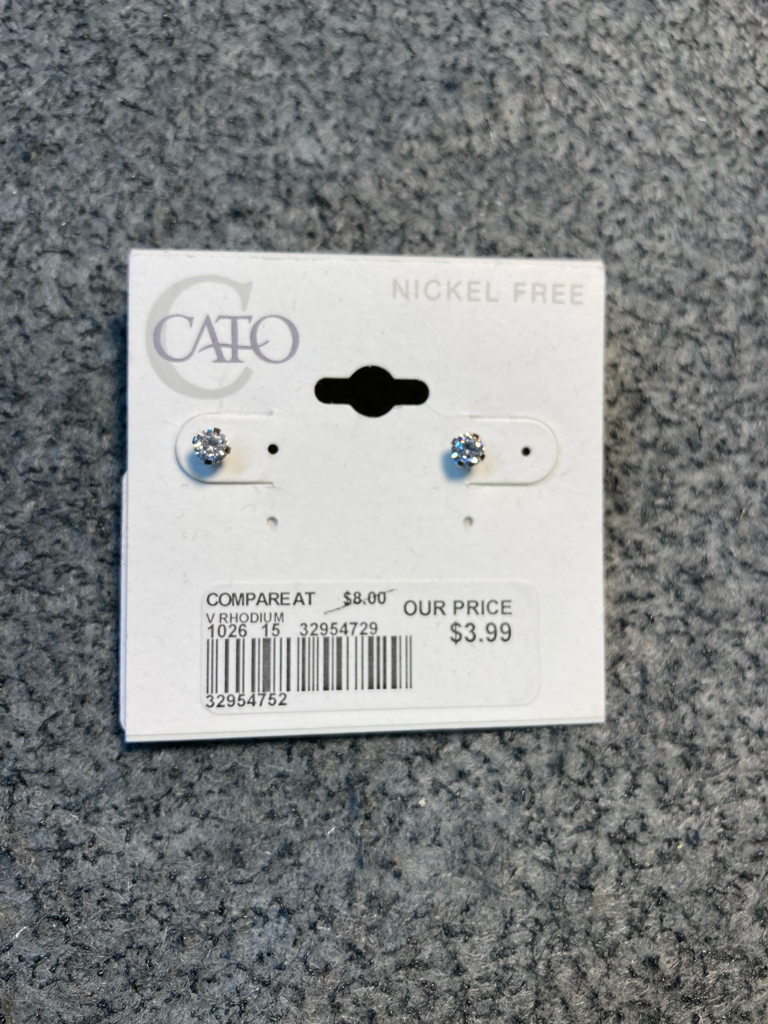 Cato Clear Faceted Stone Stud Earrings