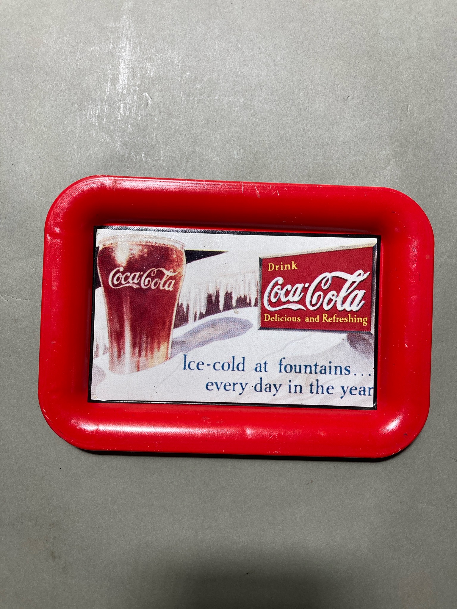 Coca-Cola Red Metal Advertising Tray