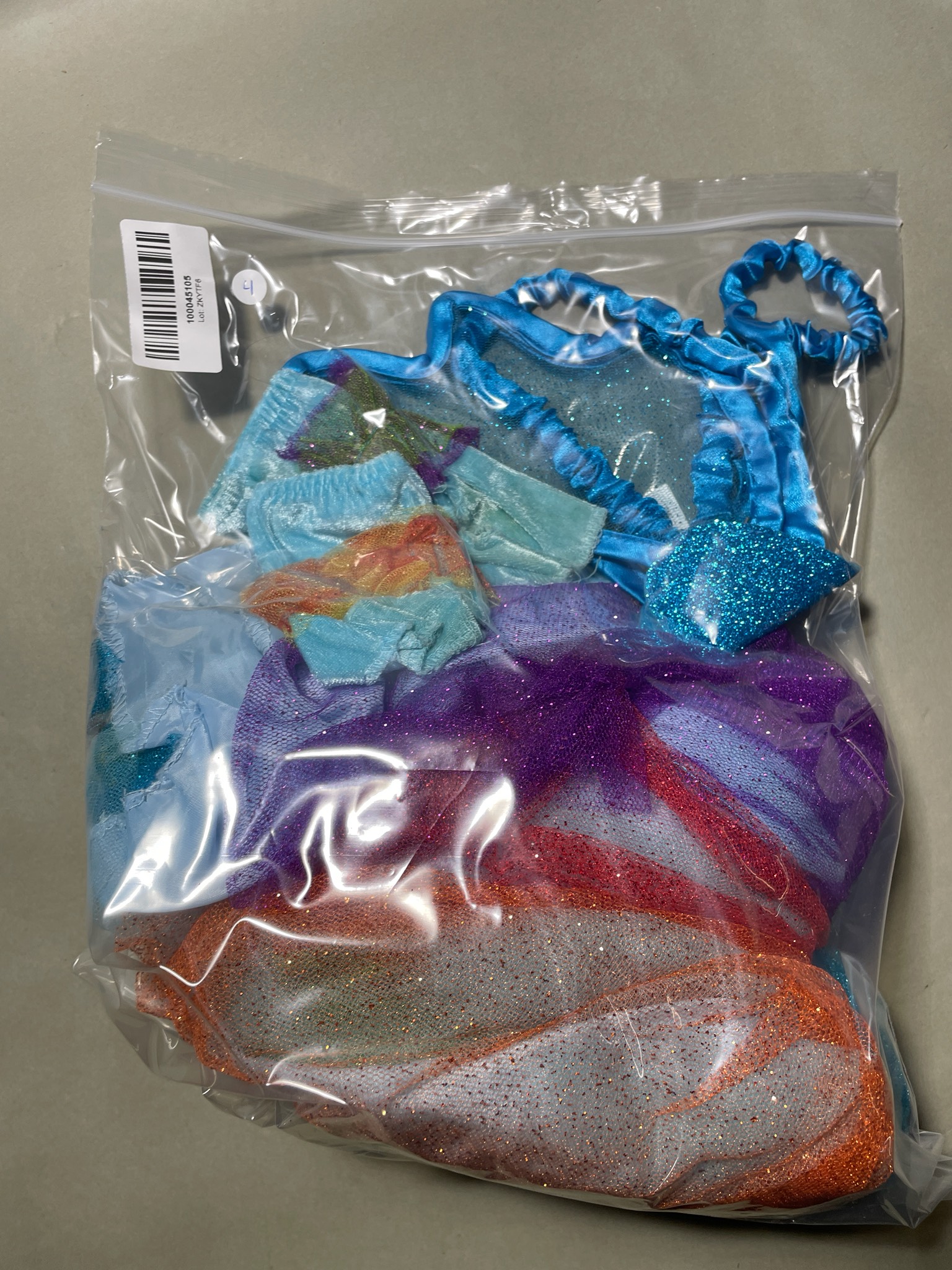 Blue Multicolor Tulle Tutu Size Size 4