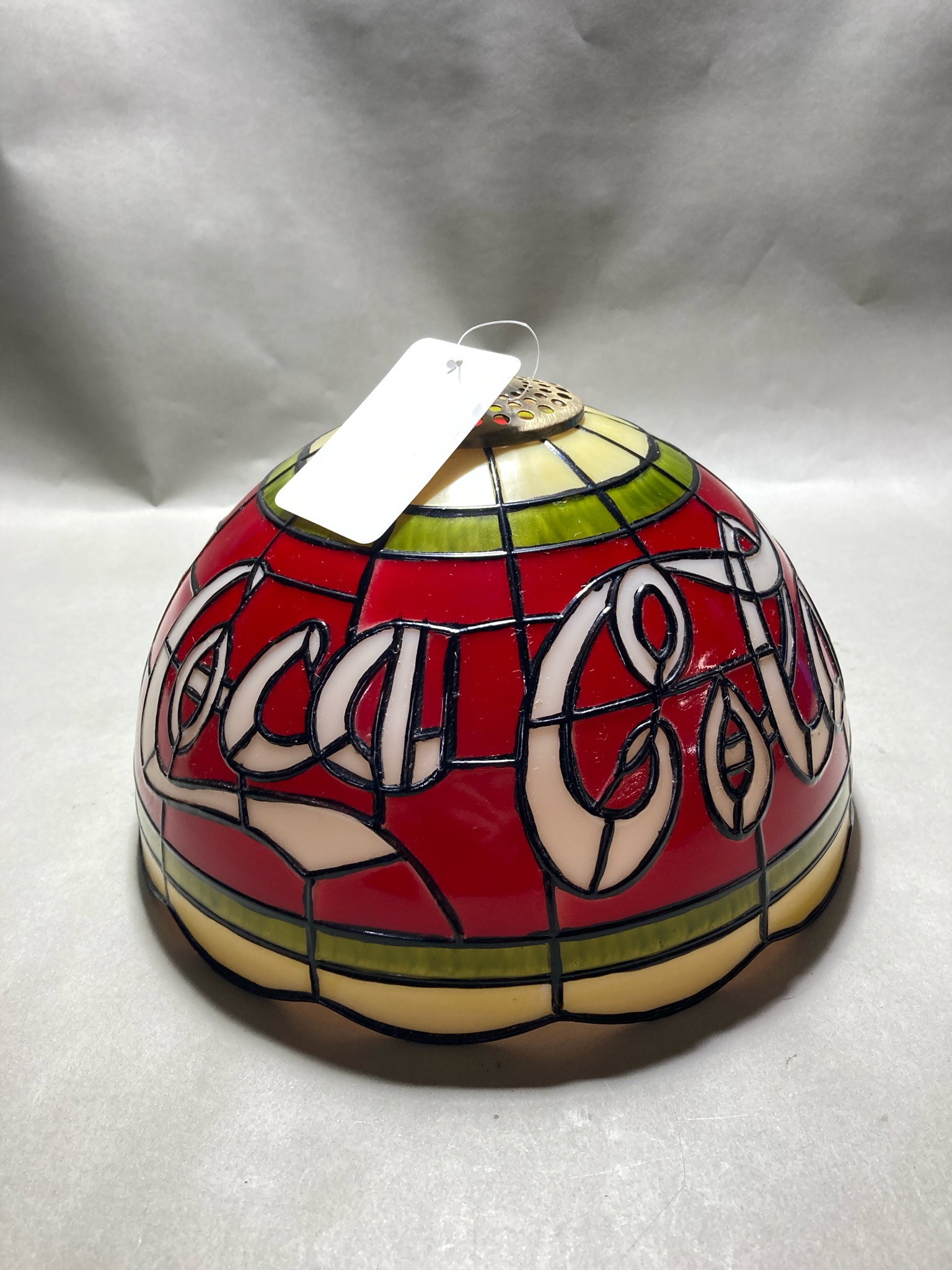 Red Cream Green Stained Glass Lamp Shade