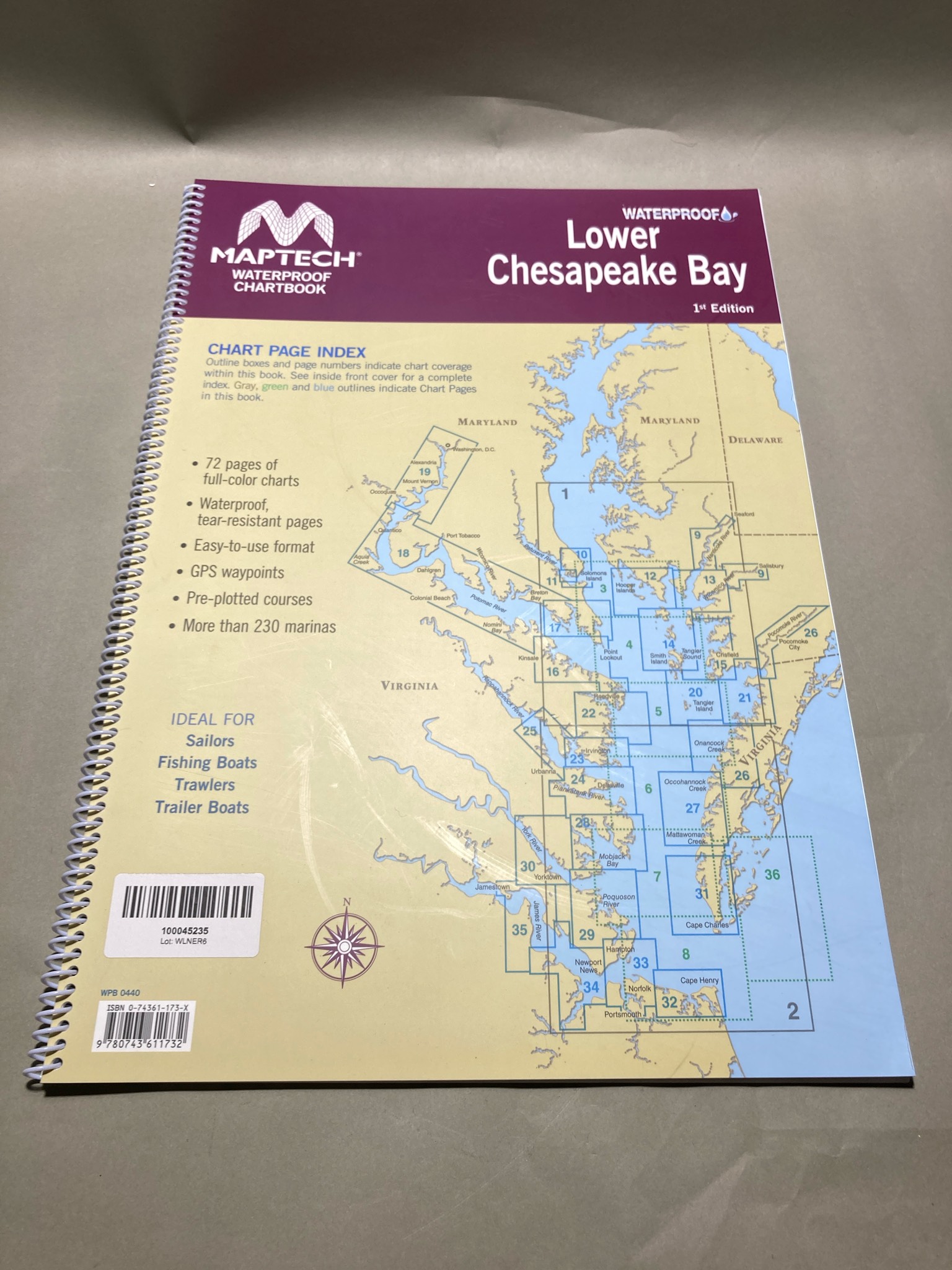 Maptech Lower Chesapeake Bay Chartbook and Boating Training Workbook