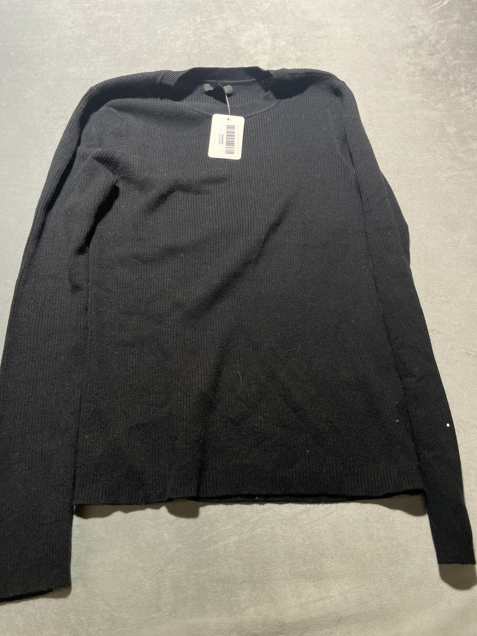 Black Ribbed Knit Sweater