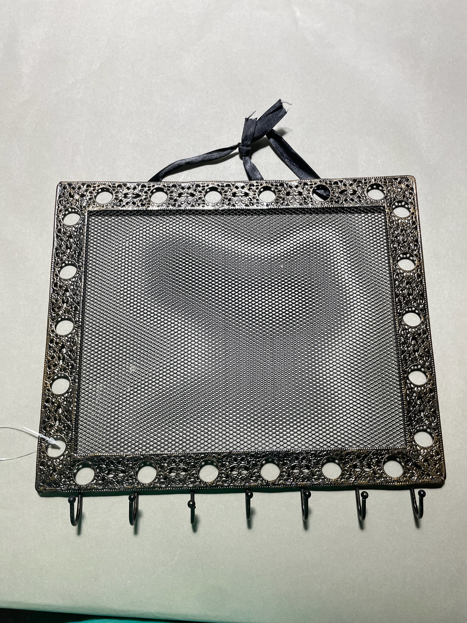 Dark Bronze Filigree Wall Jewelry Organizer