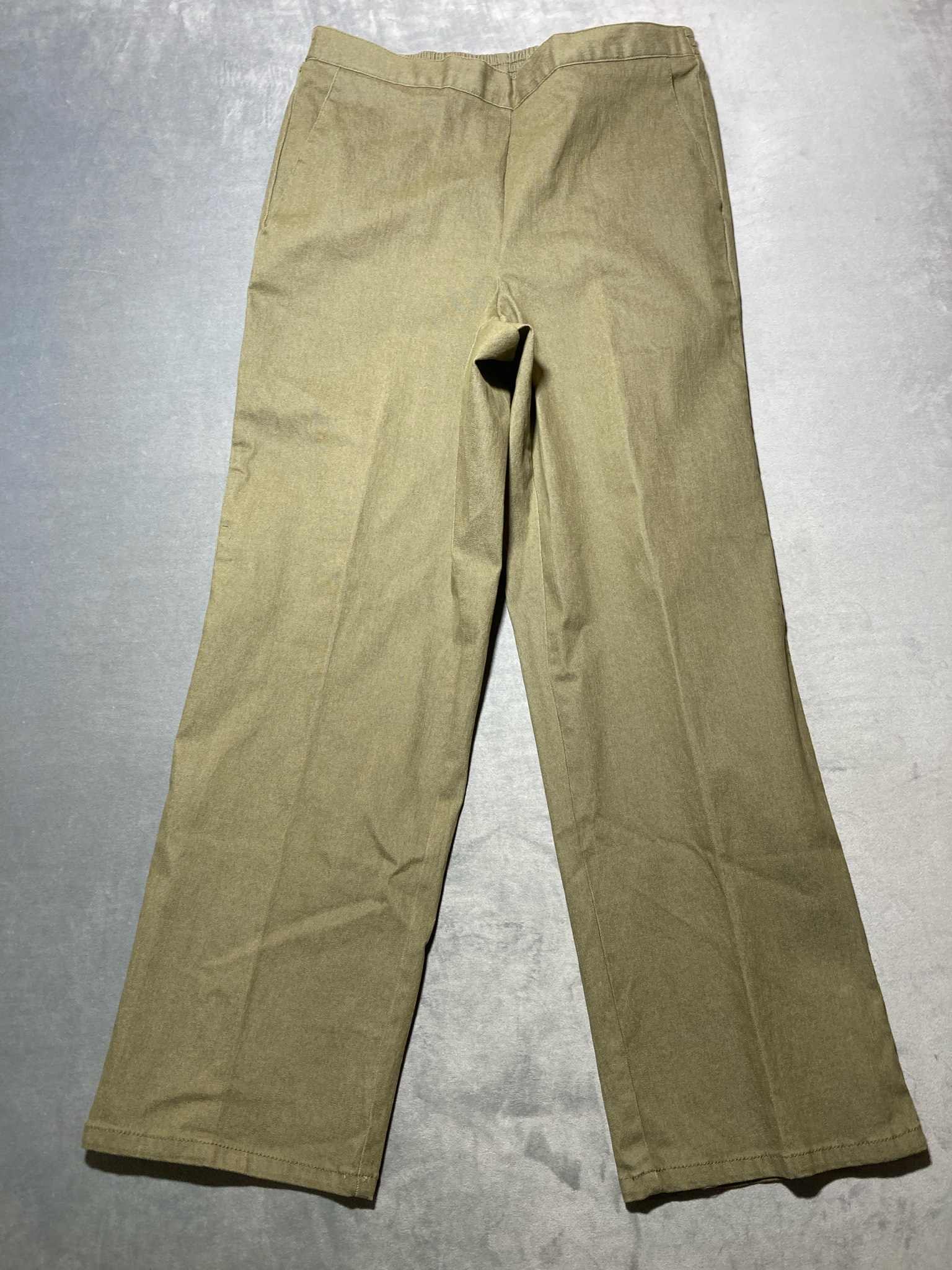 Alfred Dunner Olive Cotton Blend Pull-On Pants Size 8P