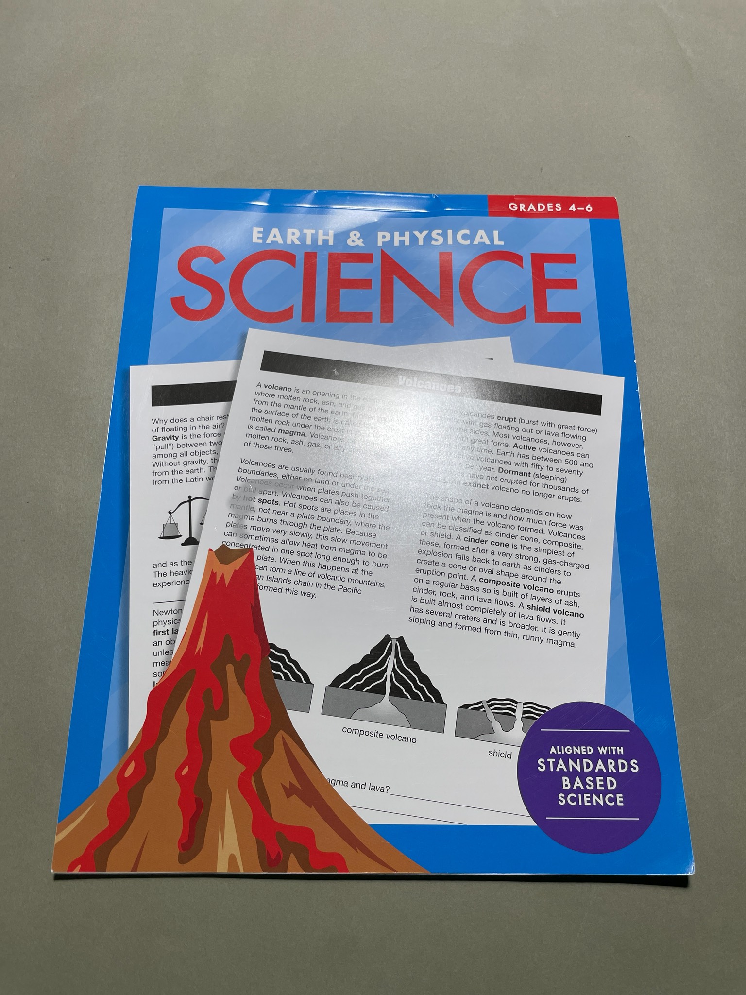 Earth and Physical Science Workbook Size Grades 4-6